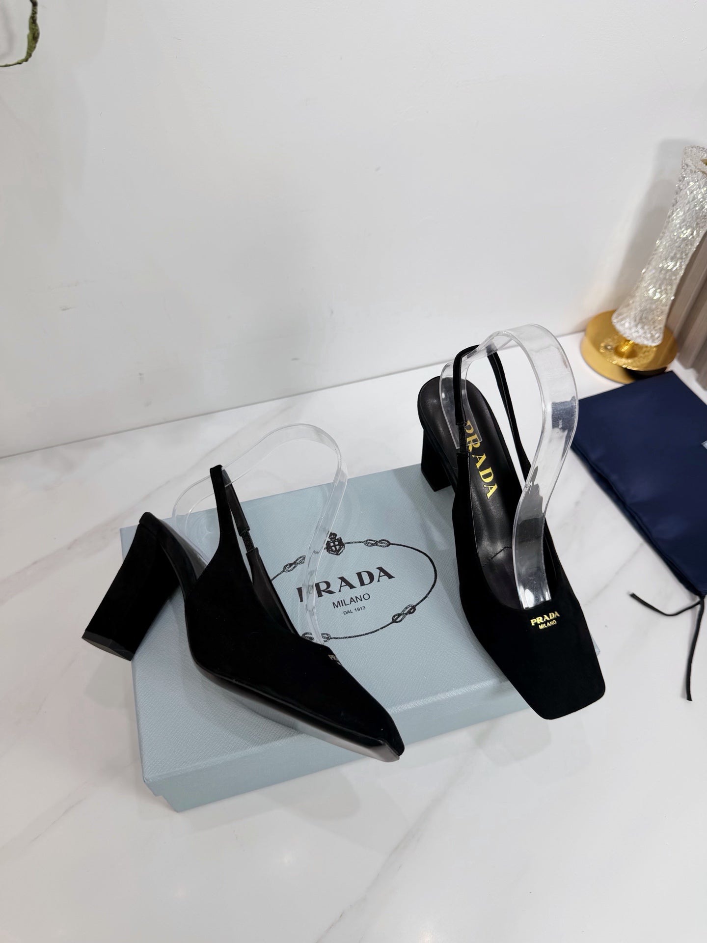 PRA 26SS Slingback 85 Black Suede 592363