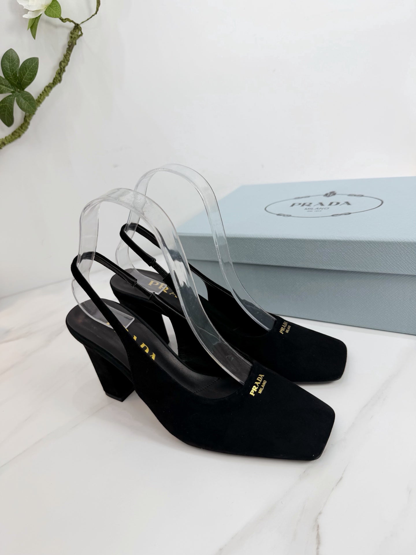 PRA 26SS Slingback 85 Black Suede 592363