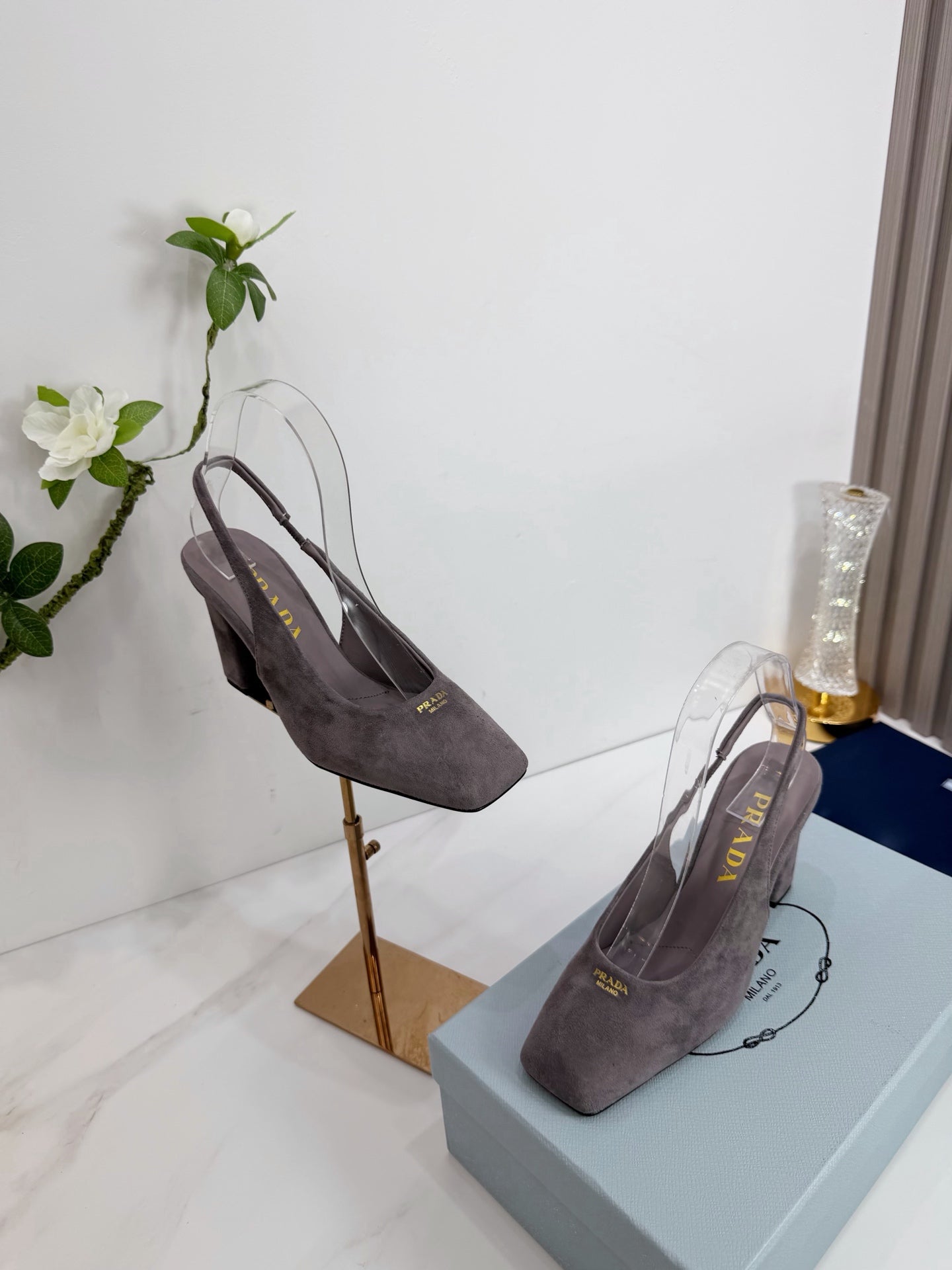 PRA 26SS Slingback 85 Gray Suede 592364