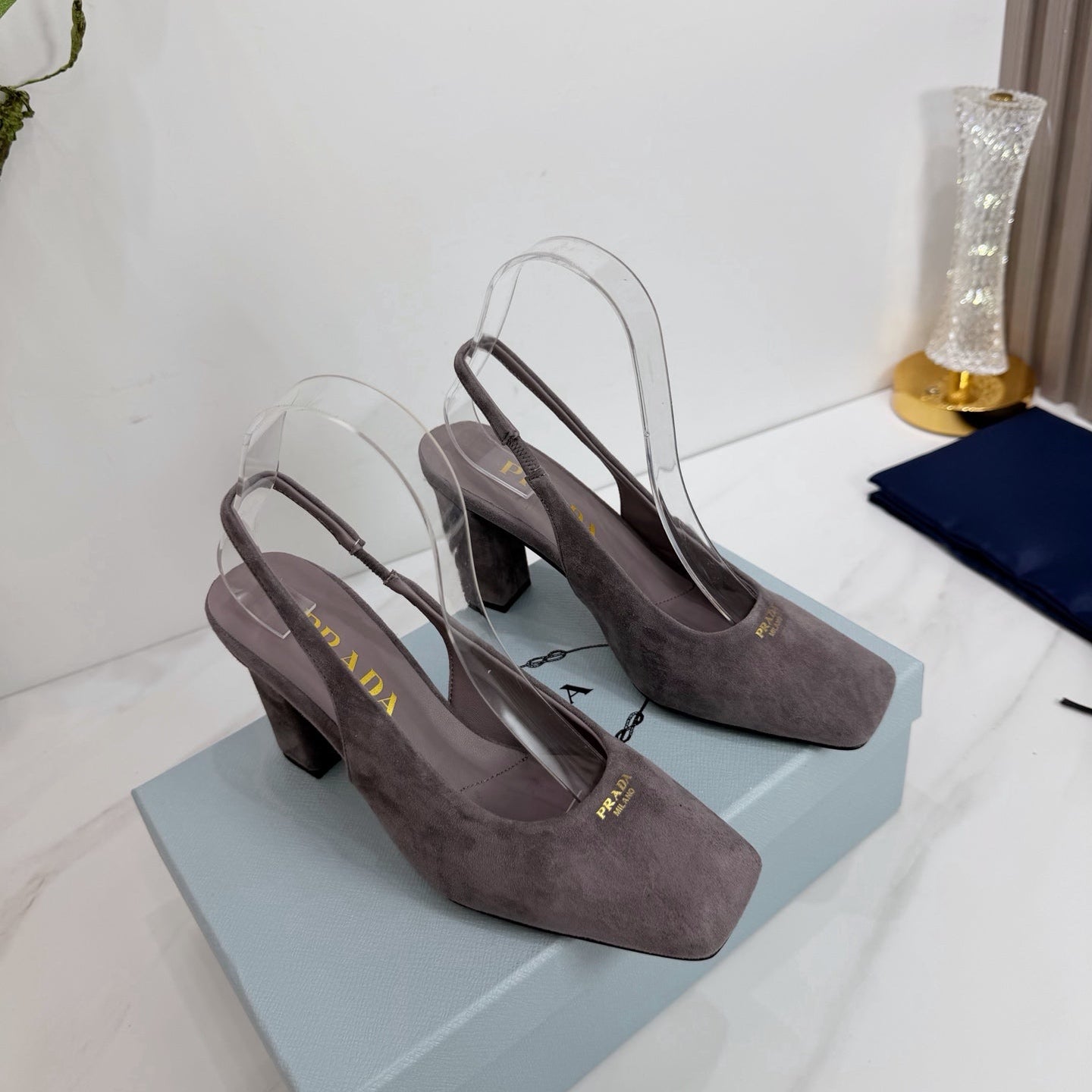 PRA 26SS Slingback 85 Gray Suede 592364