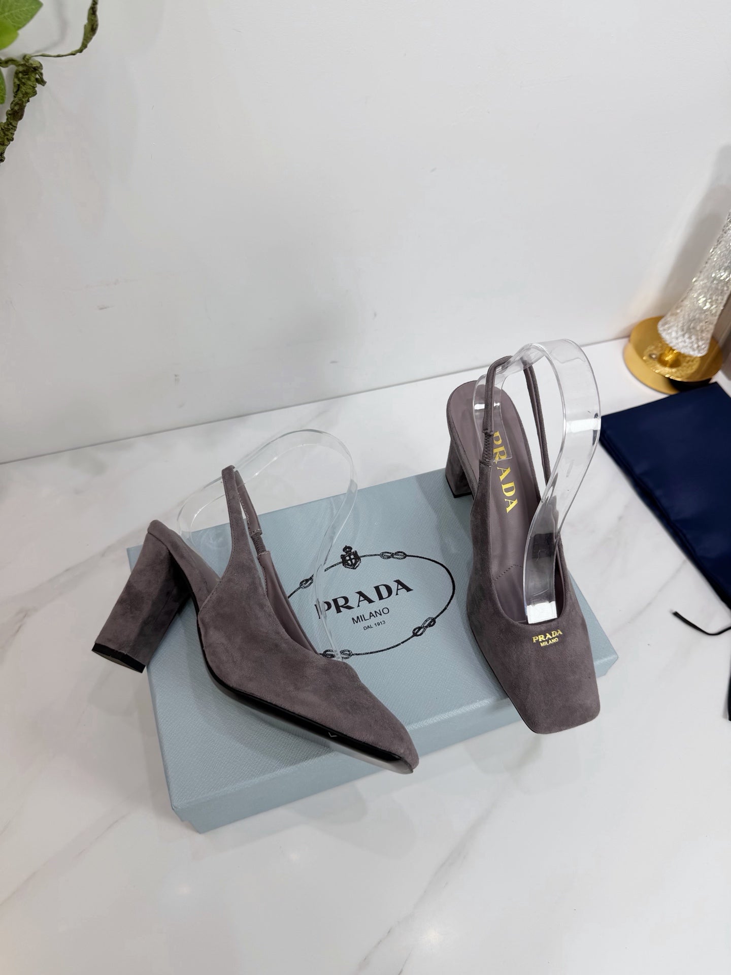 PRA 26SS Slingback 85 Gray Suede 592364