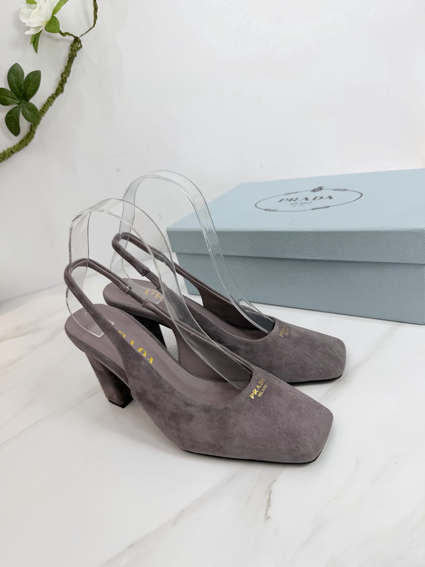 PRA 26SS Slingback 85 Gray Suede 592364
