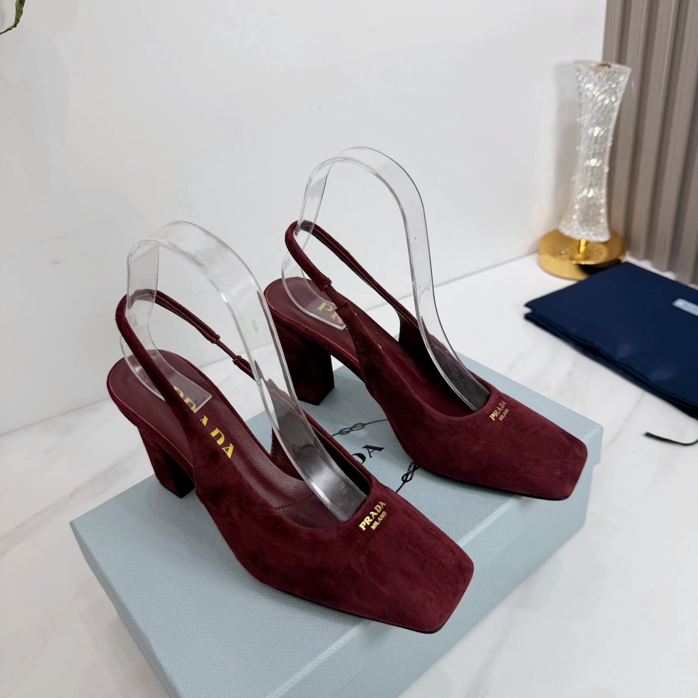 PRA 26SS Slingback 85 Burgundy Suede 592365