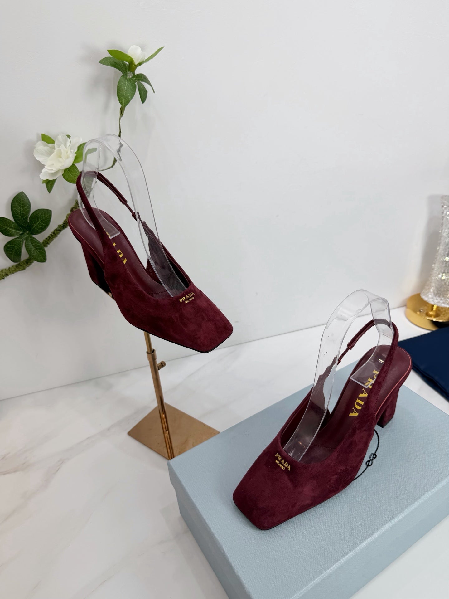 PRA 26SS Slingback 85 Burgundy Suede 592365