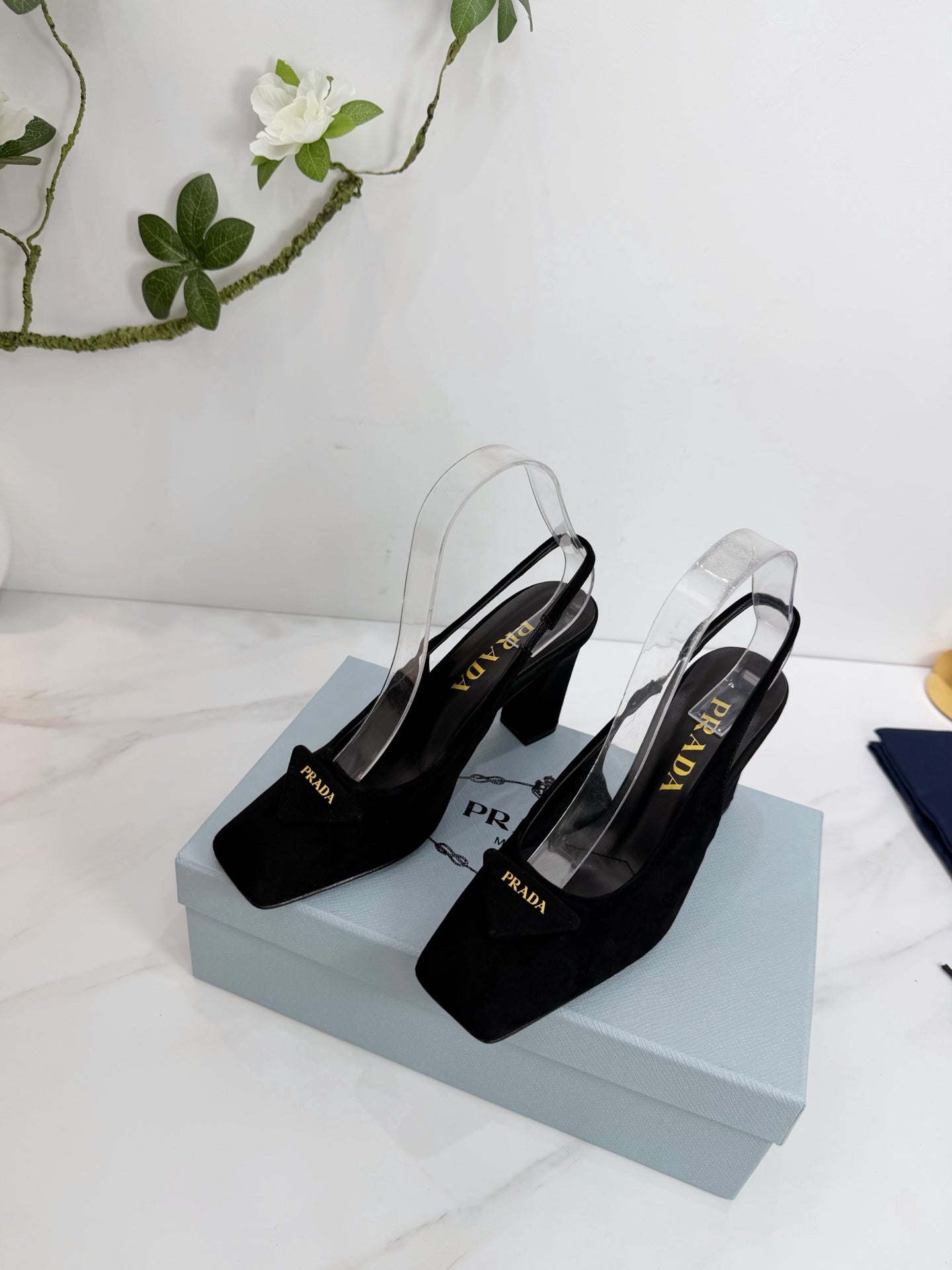 PRA 26SS Slingback 85 Black Suede 592373