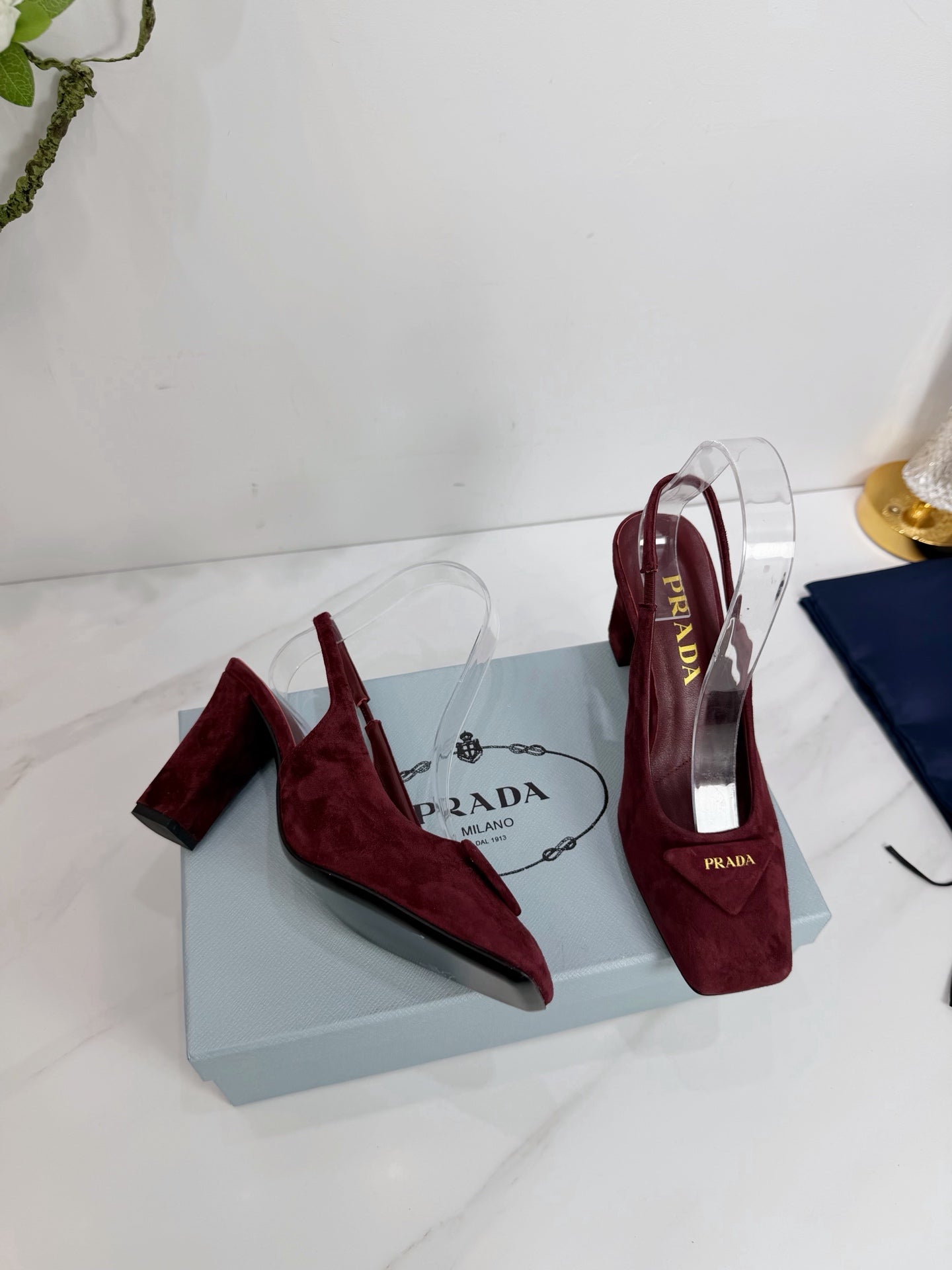 PRA 26SS Slingback 85 Burgundy Suede 592371