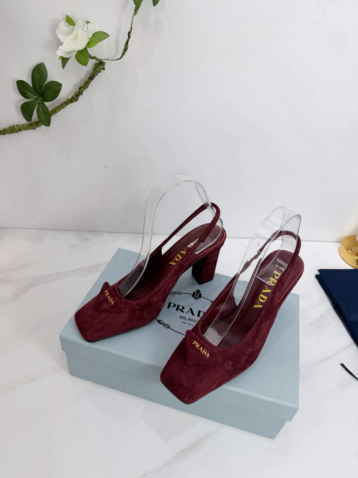 PRA 26SS Slingback 85 Burgundy Suede 592371