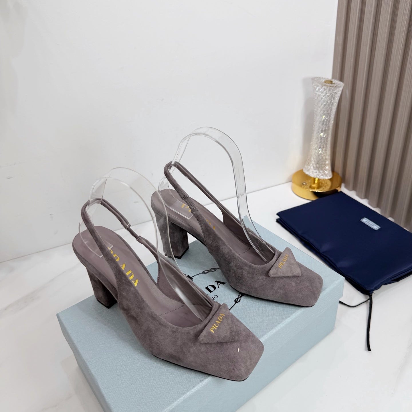 PRA 26SS Slingback 85 Gray Suede 592372