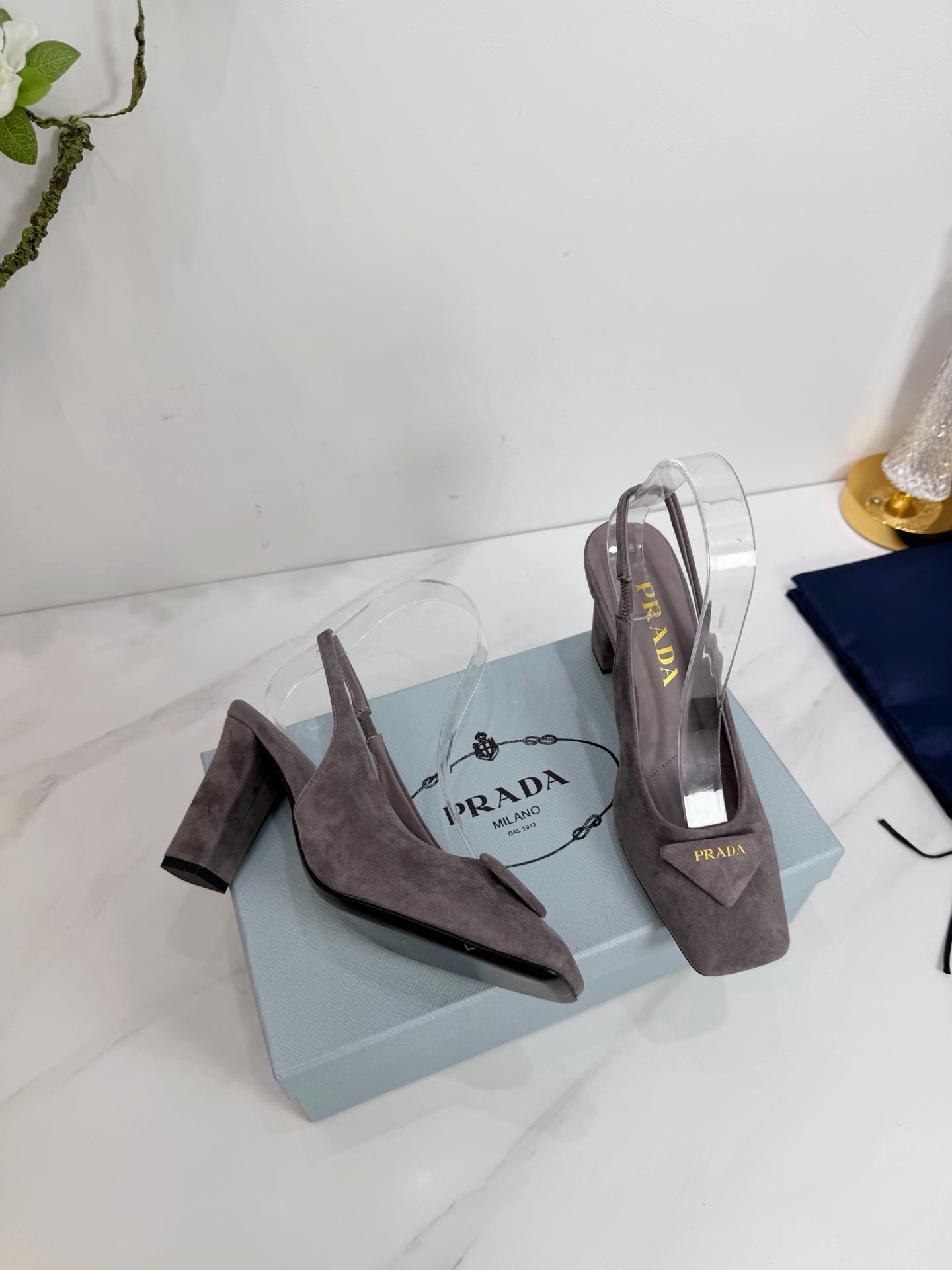 PRA 26SS Slingback 85 Gray Suede 592372