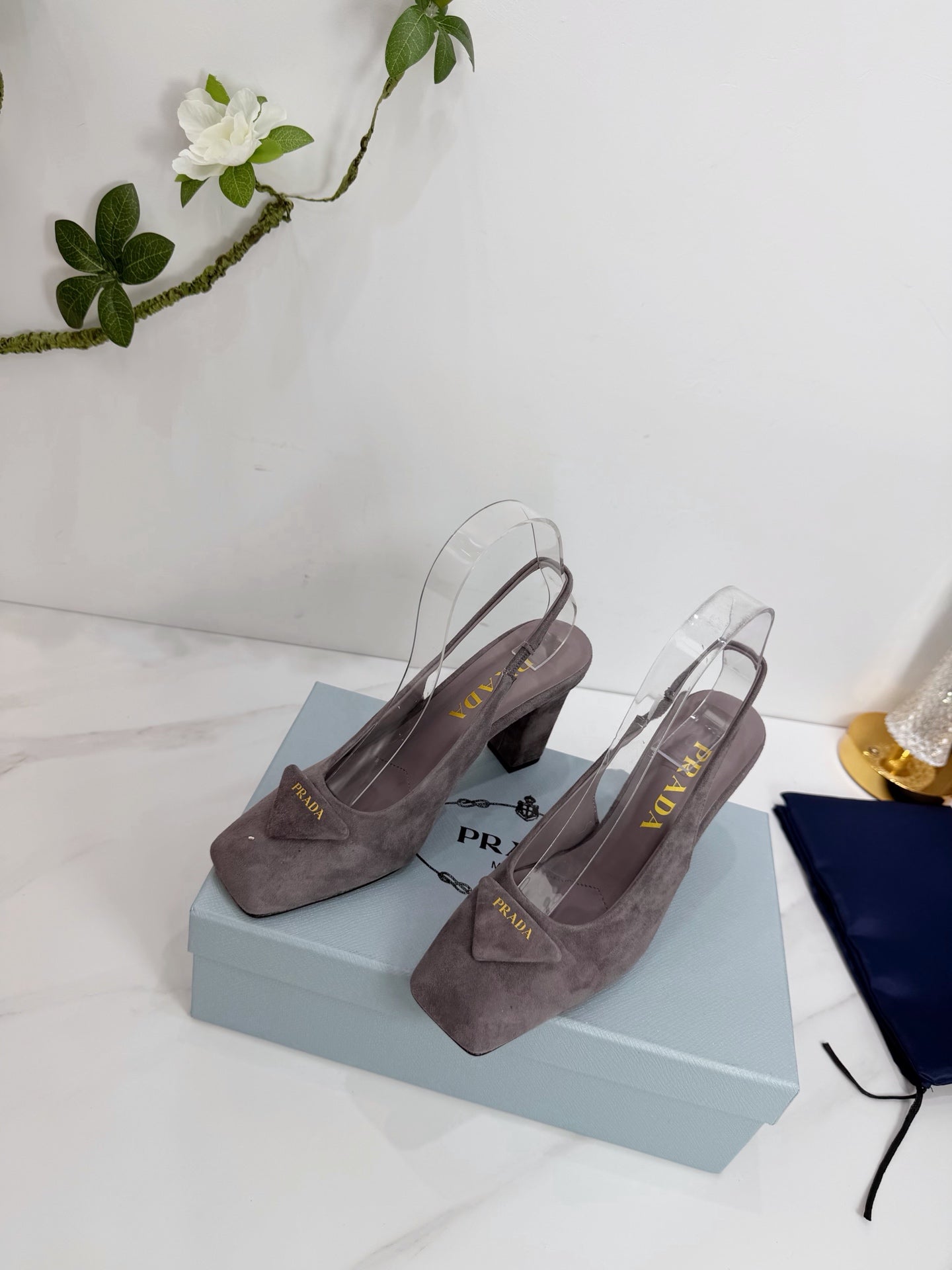 PRA 26SS Slingback 85 Gray Suede 592372