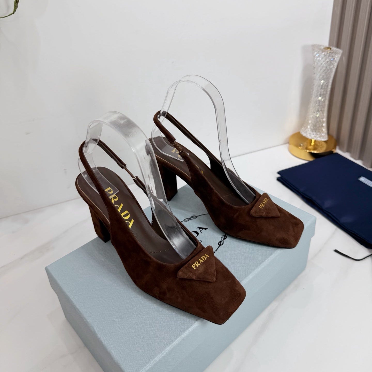 PRA 26SS Slingback 85 Dark Brown Suede 592374