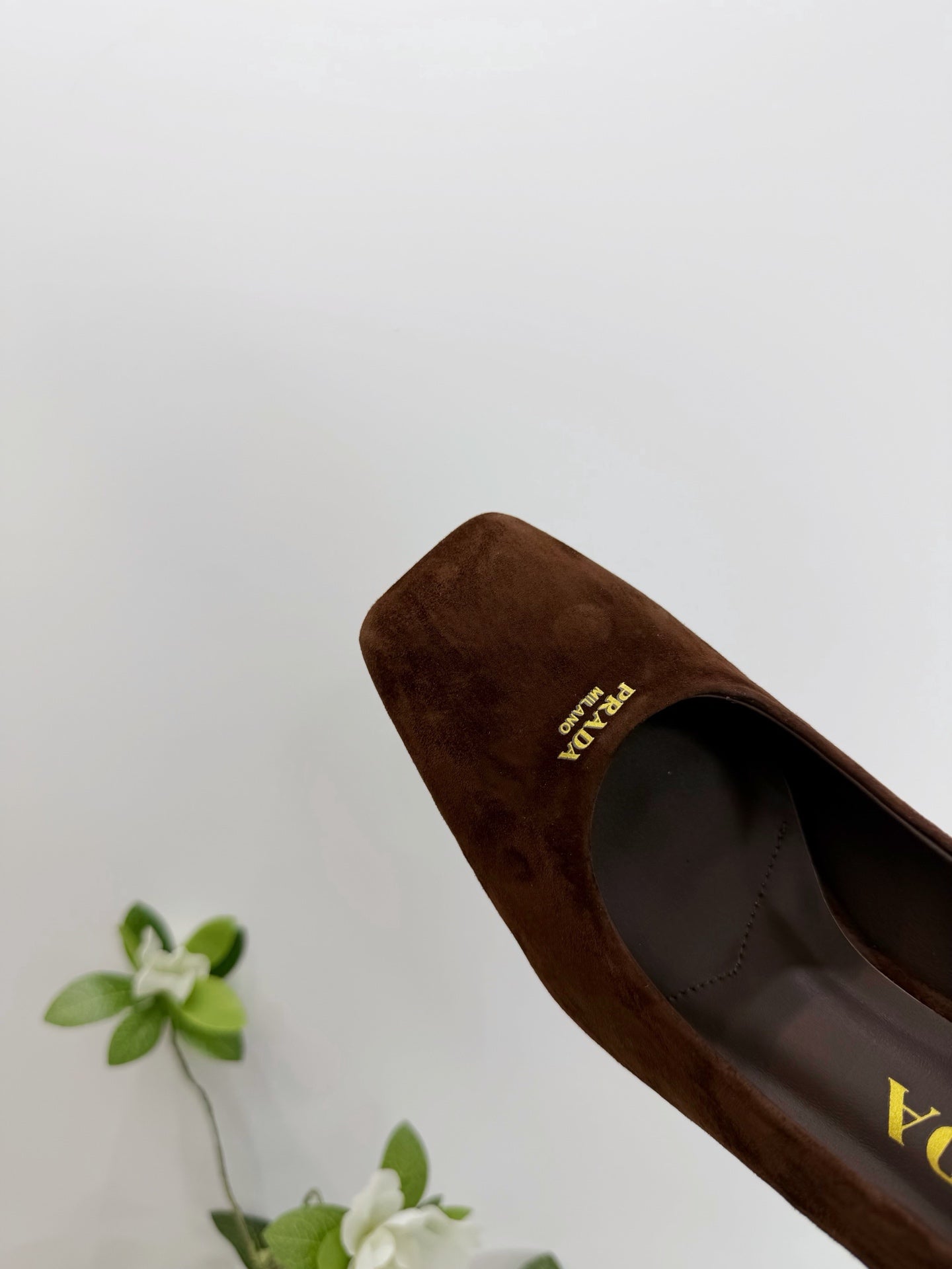 PRA 26SS Square-toe Block Heels  85 Dark Brown Suede 592362