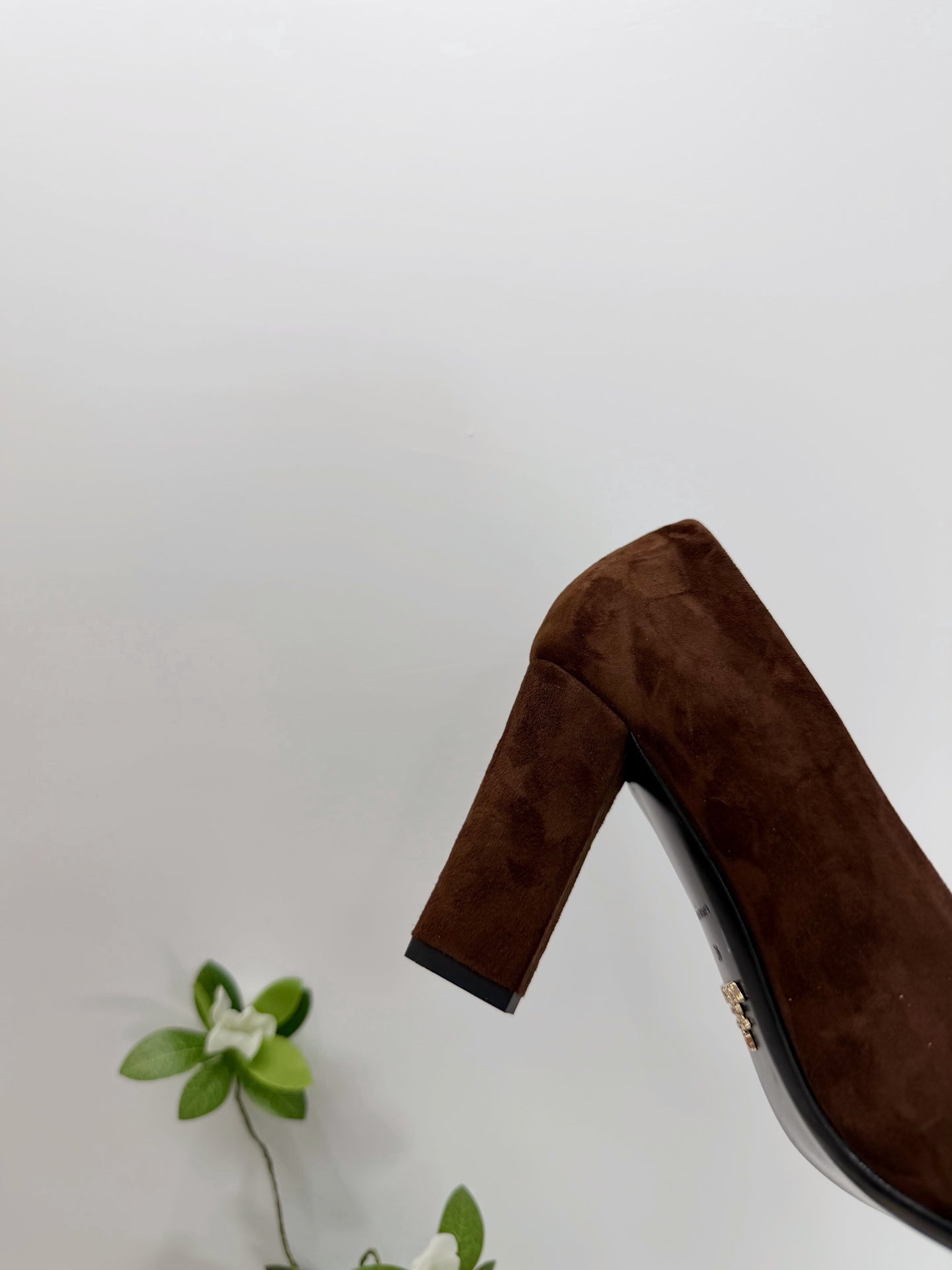 PRA 26SS Square-toe Block Heels  85 Dark Brown Suede 592362