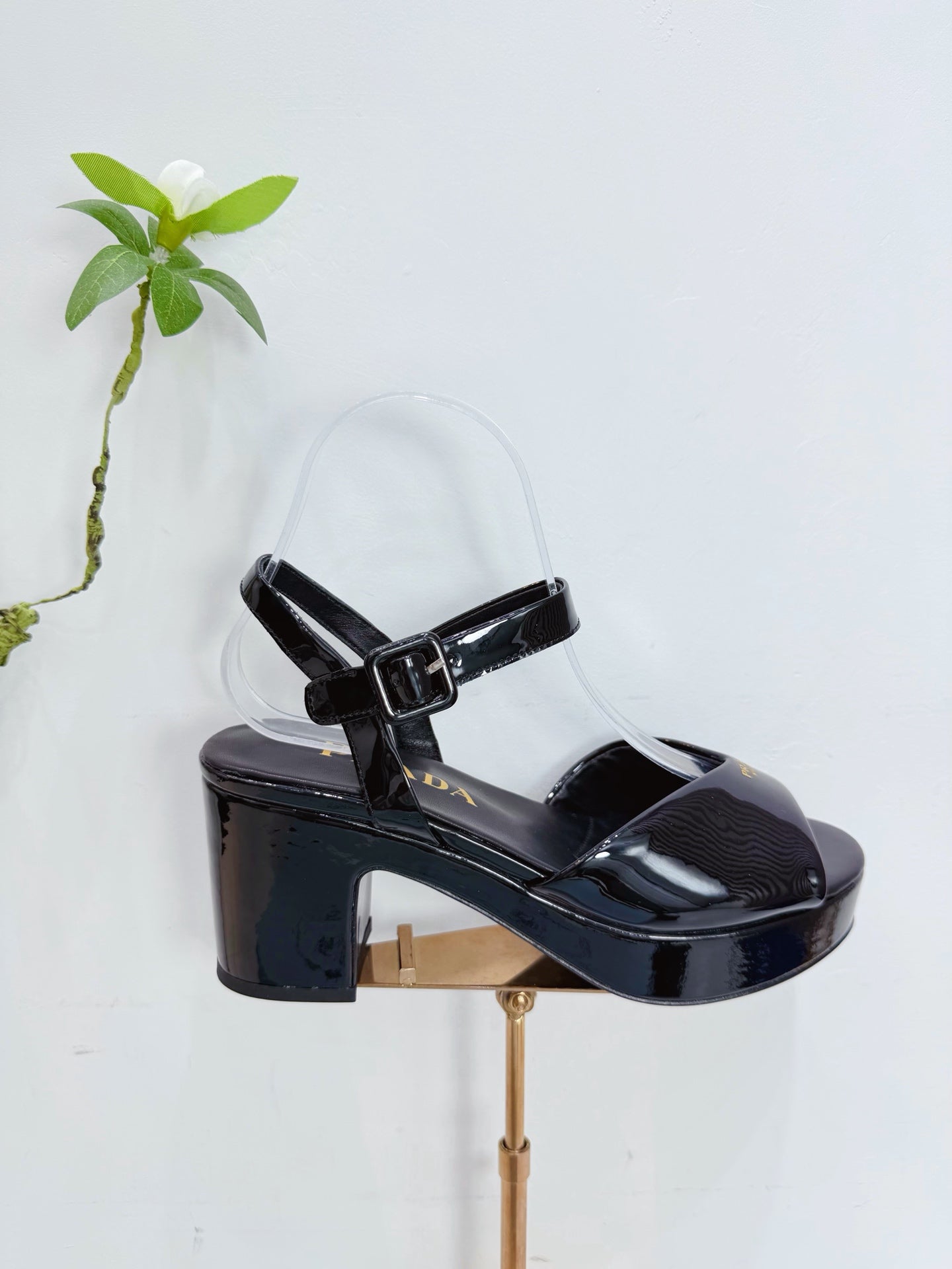 PRA 26SS Platform Sandals 75 Black Patent Leather 592375