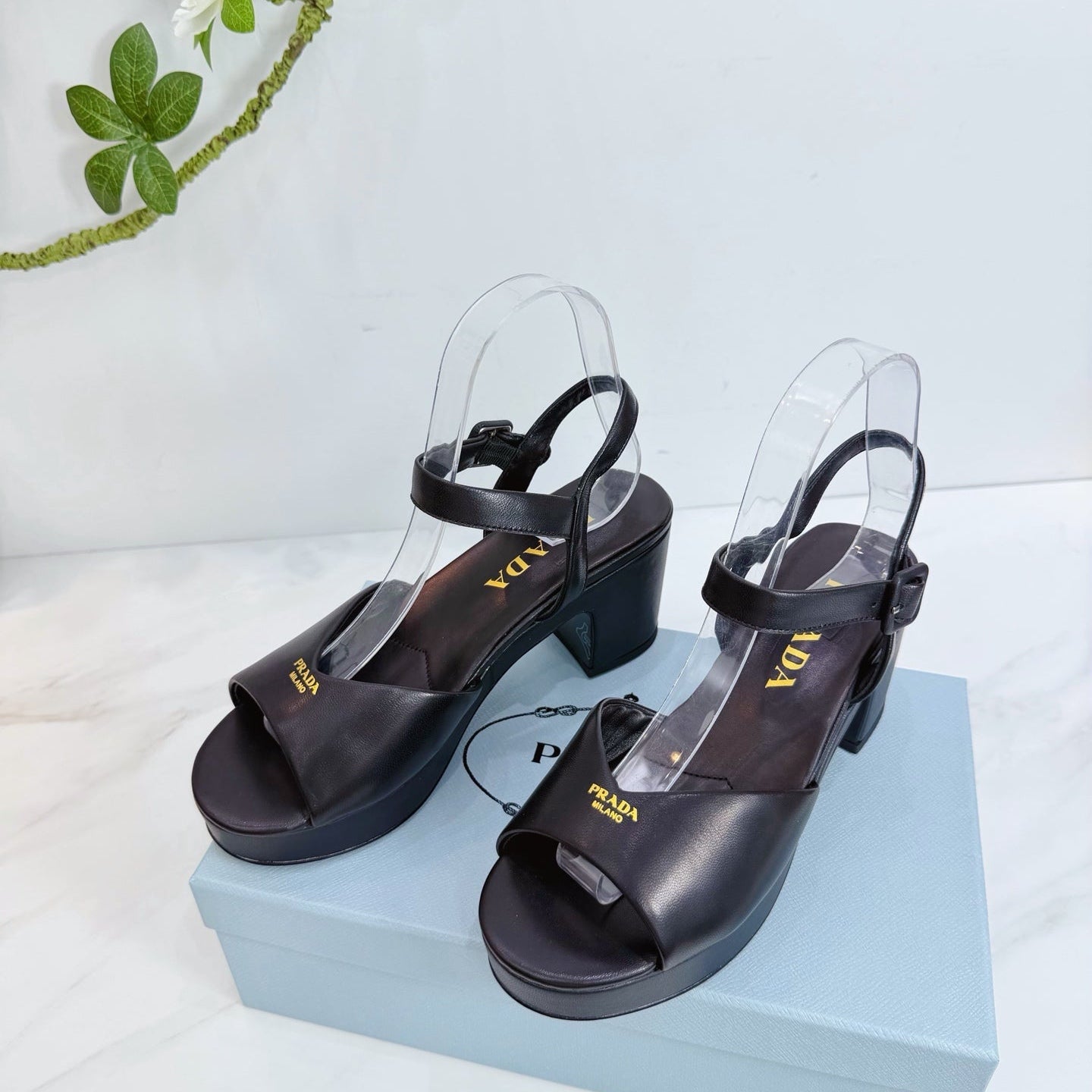 PRA 26SS Platform Sandals 75 Black Sheepskin 592376