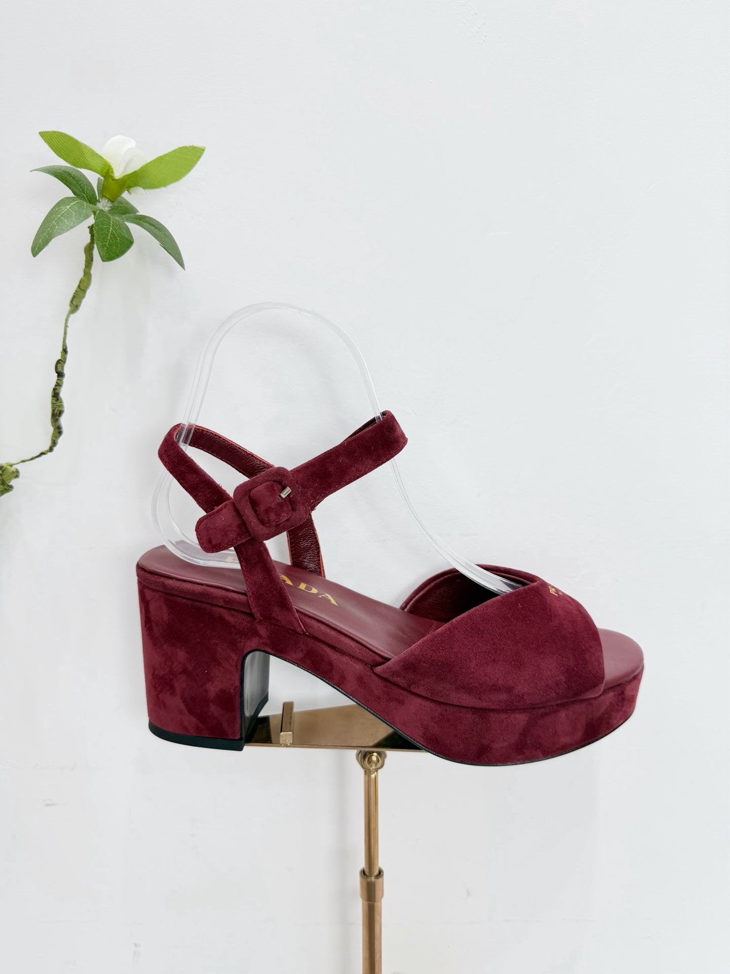 PRA 26SS Platform Sandals 75 Red Suede Sheepskin 592380