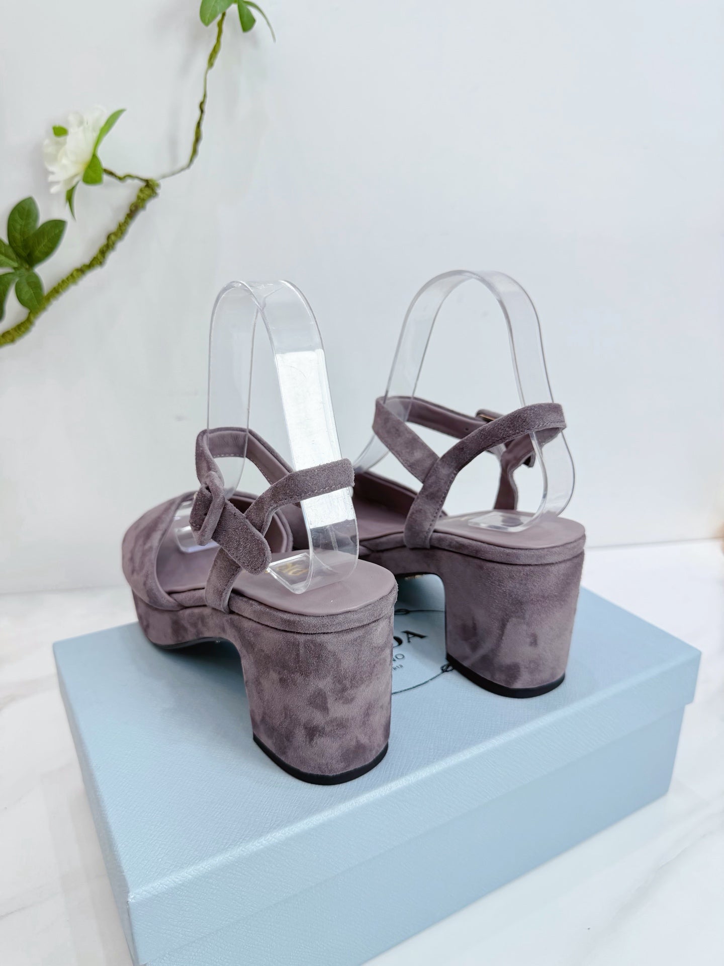 PRA 26SS Platform Sandals 75 Light Purple Suede Sheepskin 592381