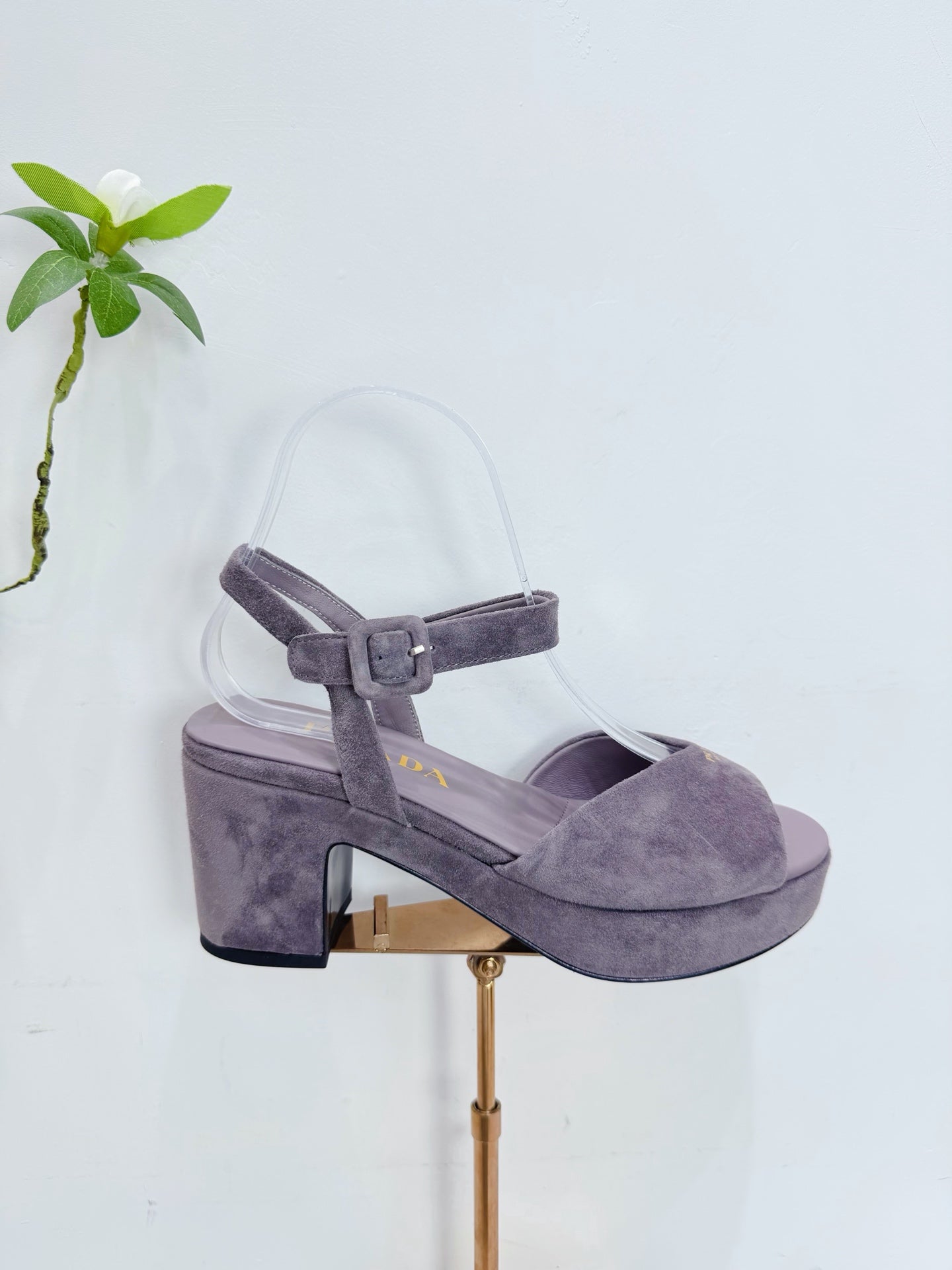 PRA 26SS Platform Sandals 75 Light Purple Suede Sheepskin 592381