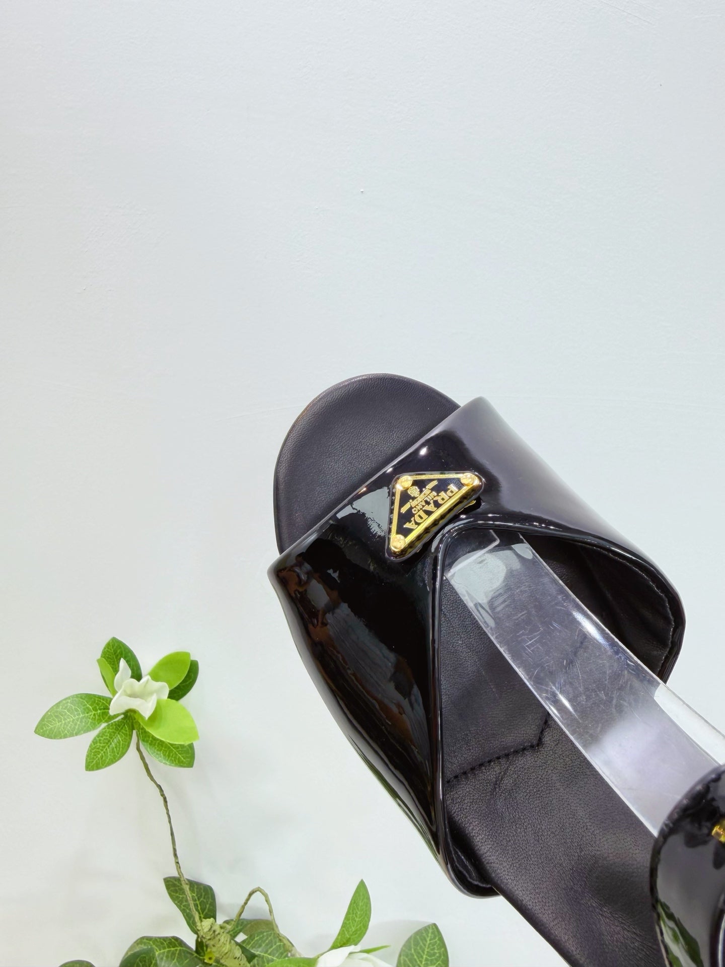 PRA 26SS Platform Sandals 75 Black Patent Leather 592383