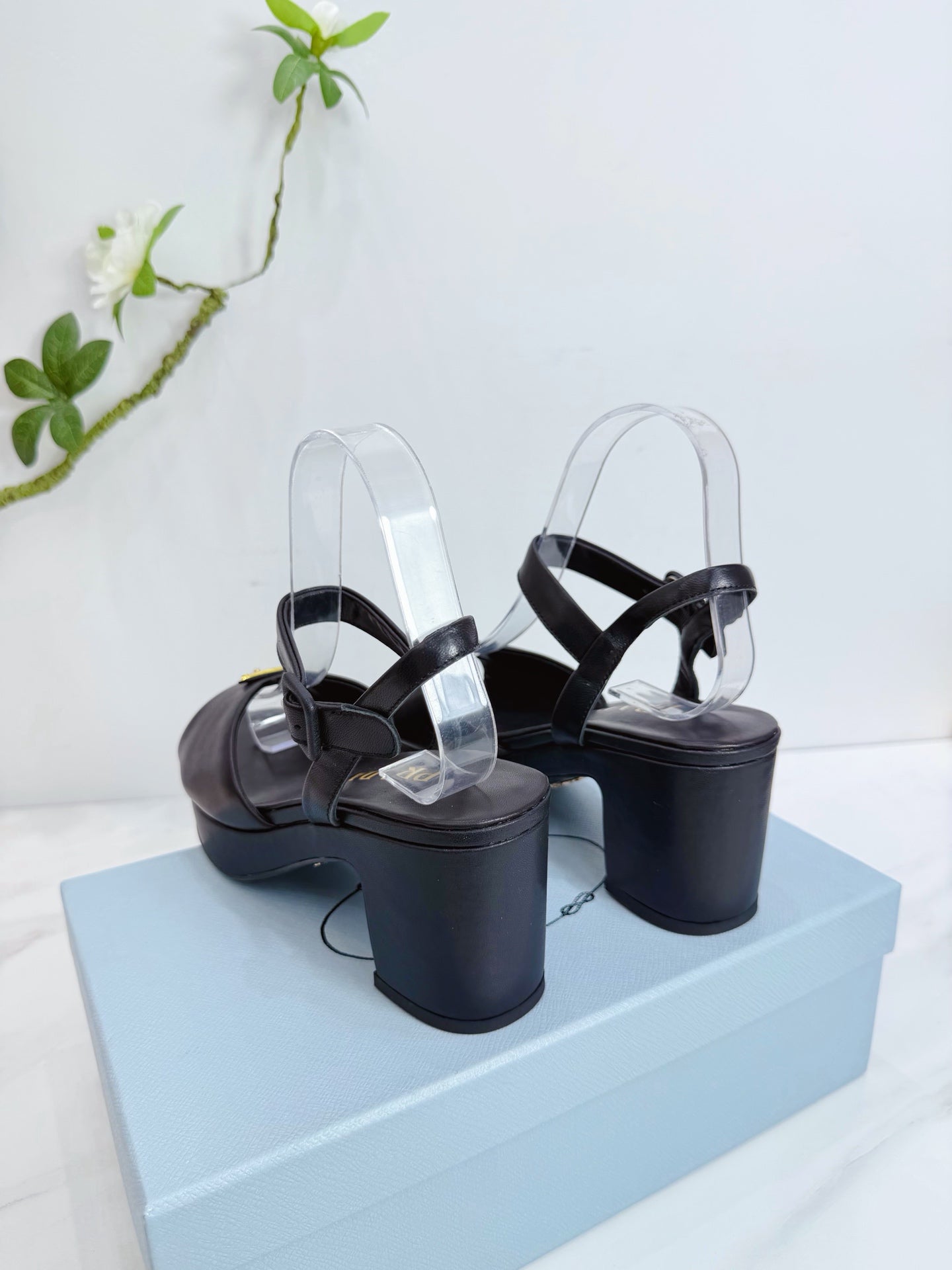 PRA 26SS Platform Sandals 75 Black Sheepskin 592384
