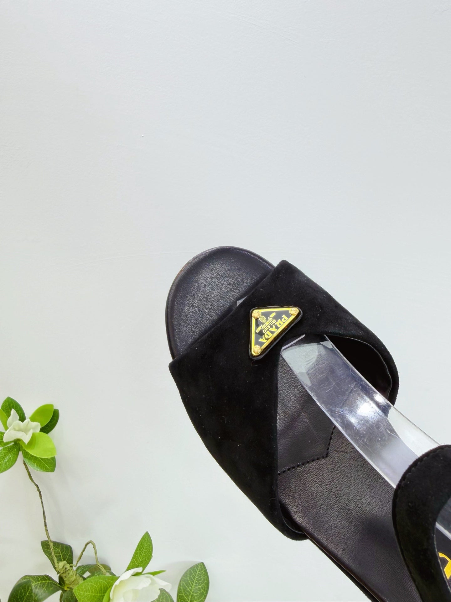 PRA 26SS Platform Sandals 75 Black Suede Sheepskin 592387