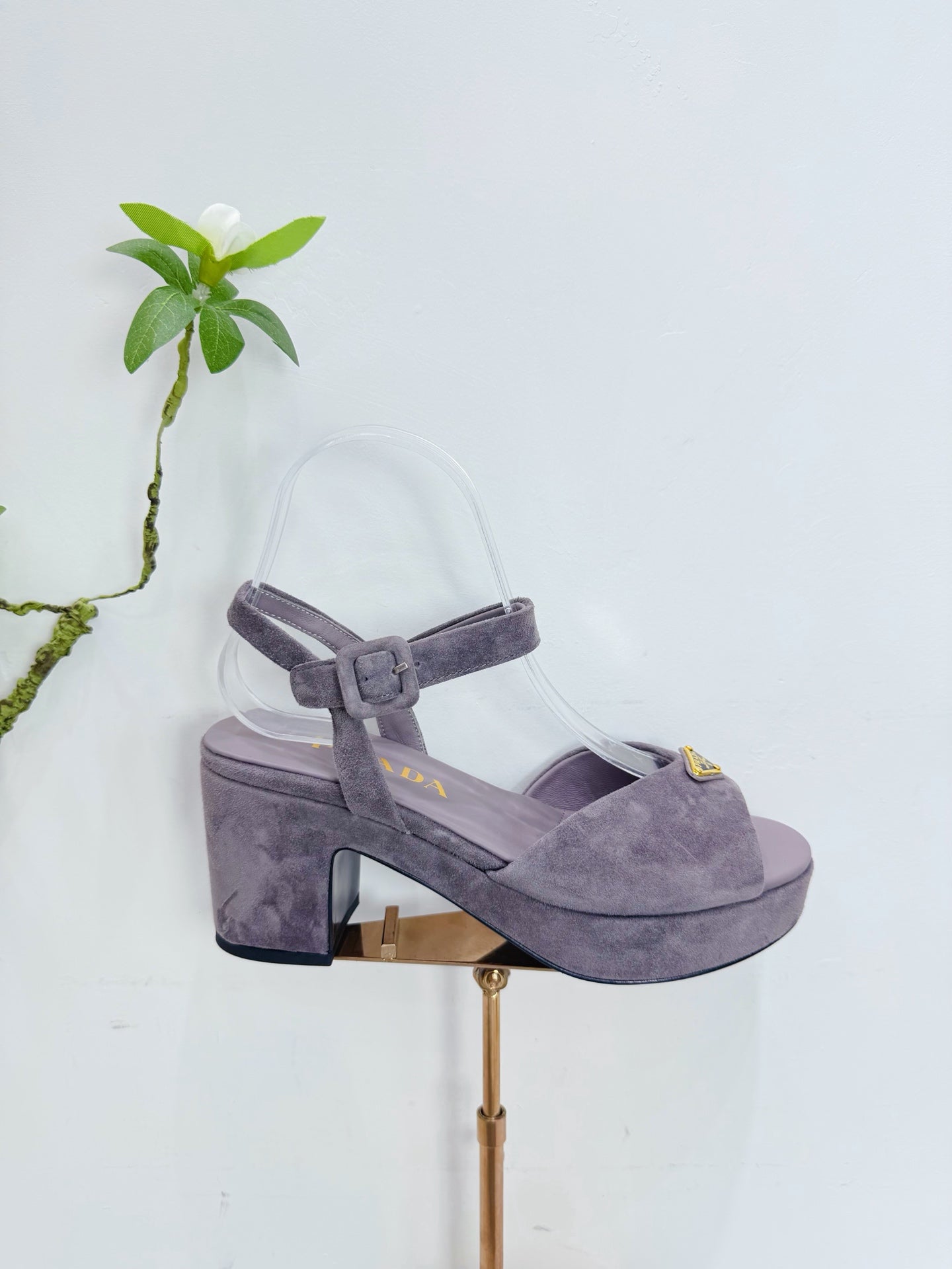 PRA 26SS Platform Sandals 75 Light Purple Suede Sheepskin 592390