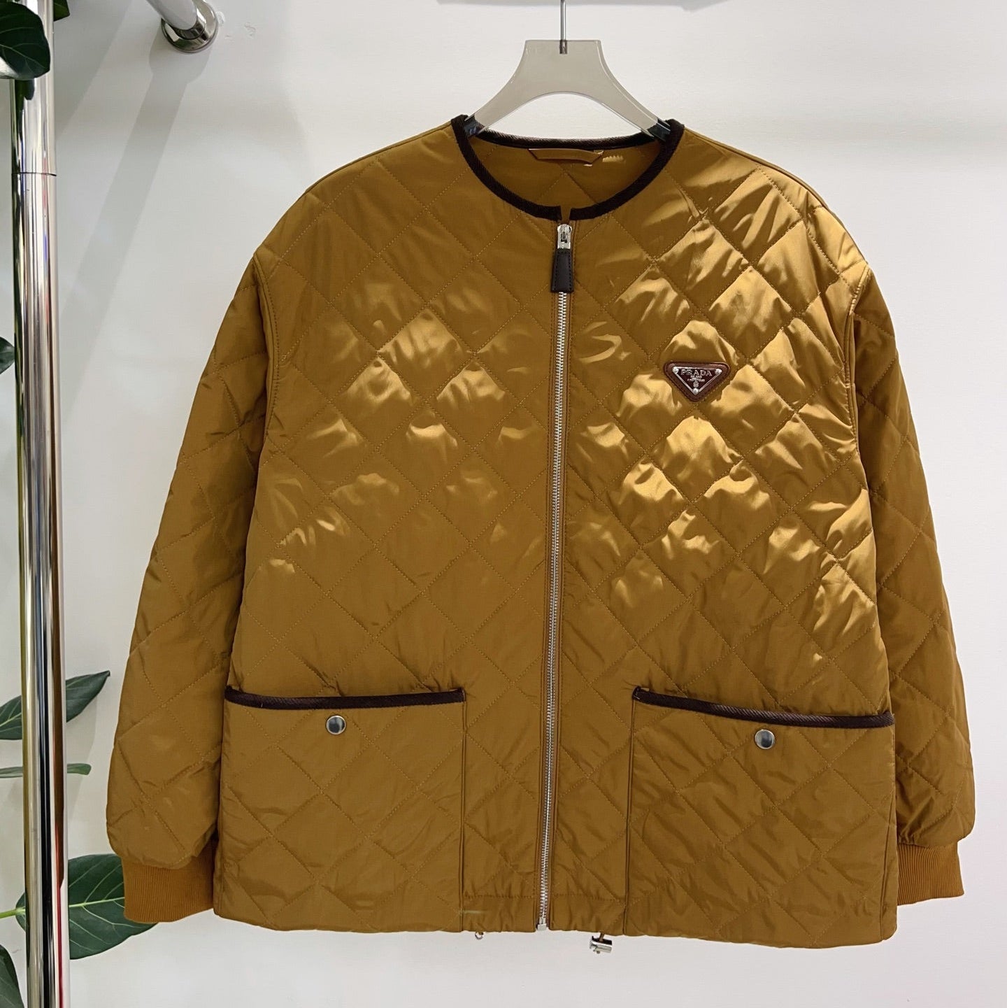 Prada 2025 Quilted Jacket Camel Polyester
