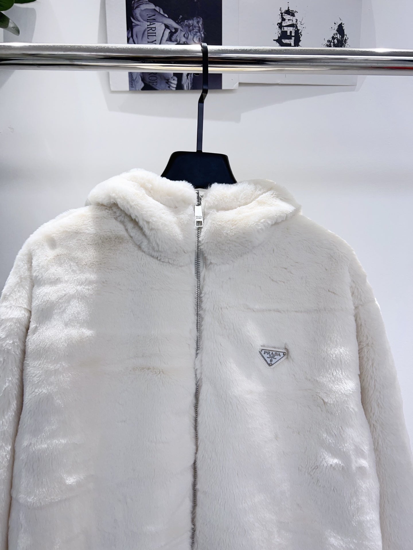 Prada 2025 Fur Jacket White Wool