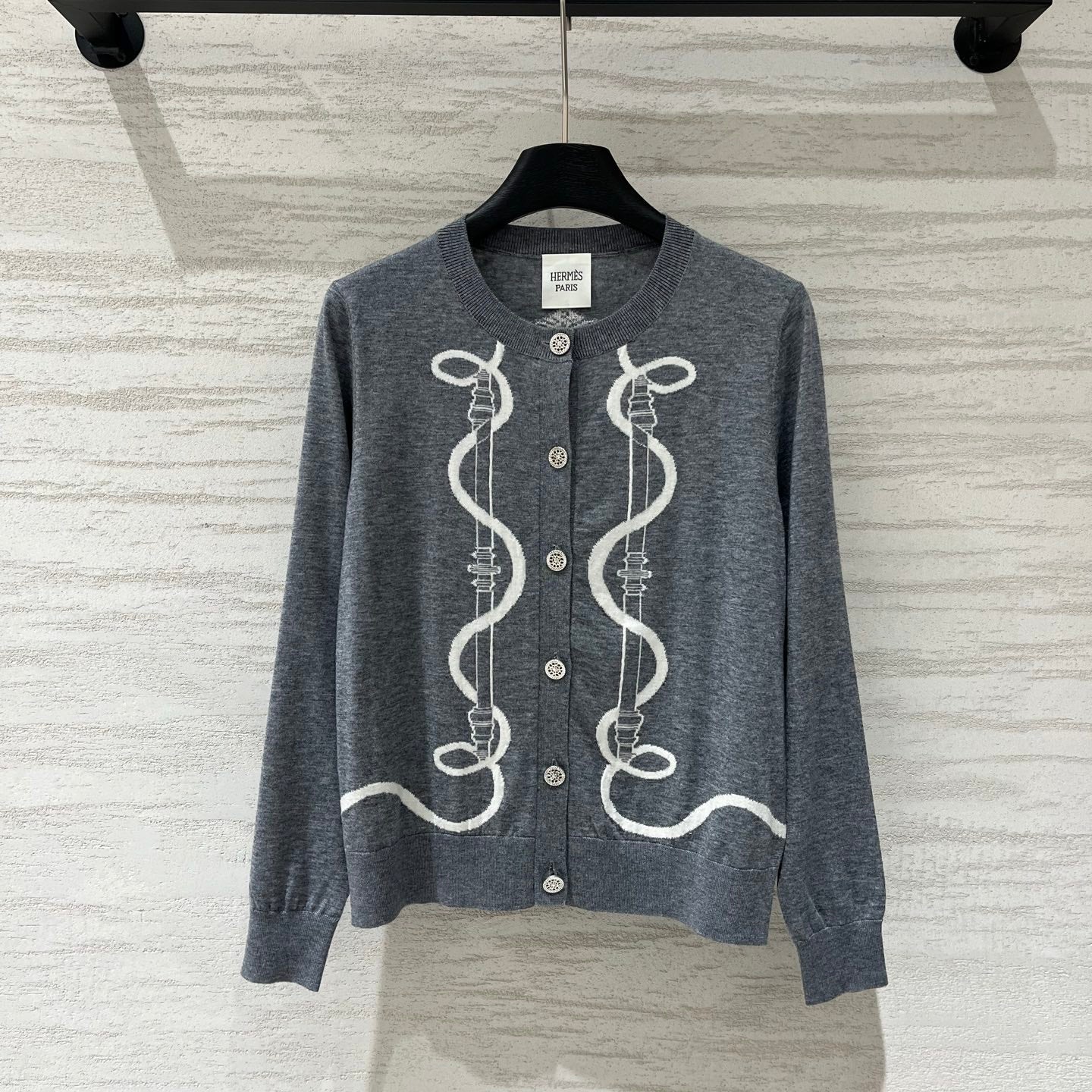 Hermes 2026 "Ferronnerie" Long-sleeve Cardigan Wool 800302