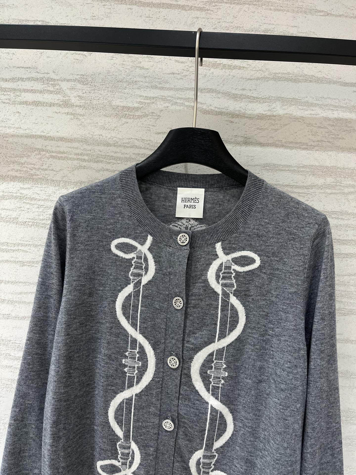 Hermes 2026 "Ferronnerie" Long-sleeve Cardigan Wool 800302