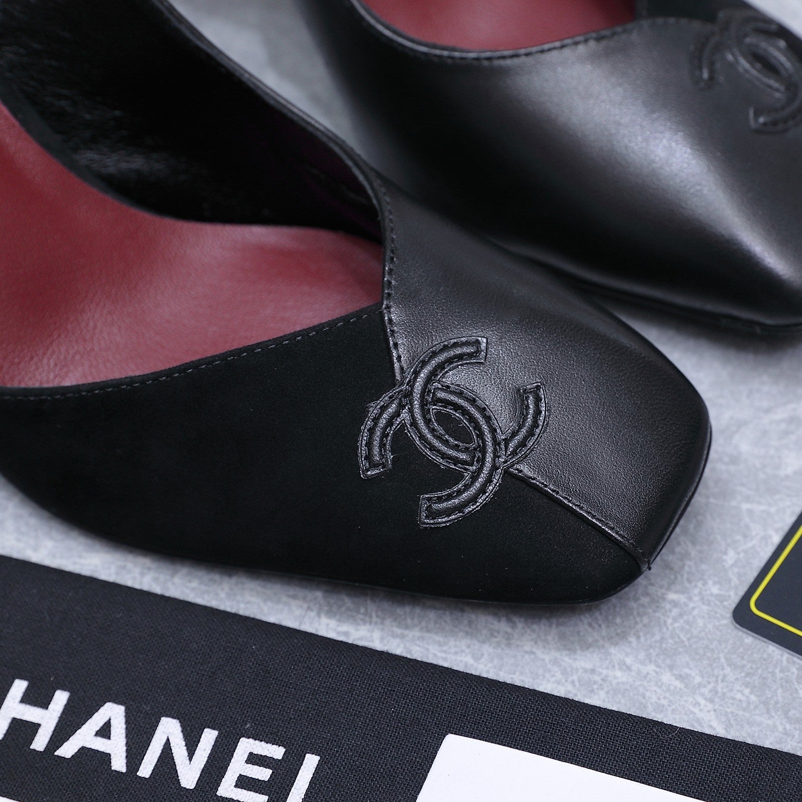 Chanel 2026 High-Heeled Slingback 80mmBlack Suede Leather 758410
