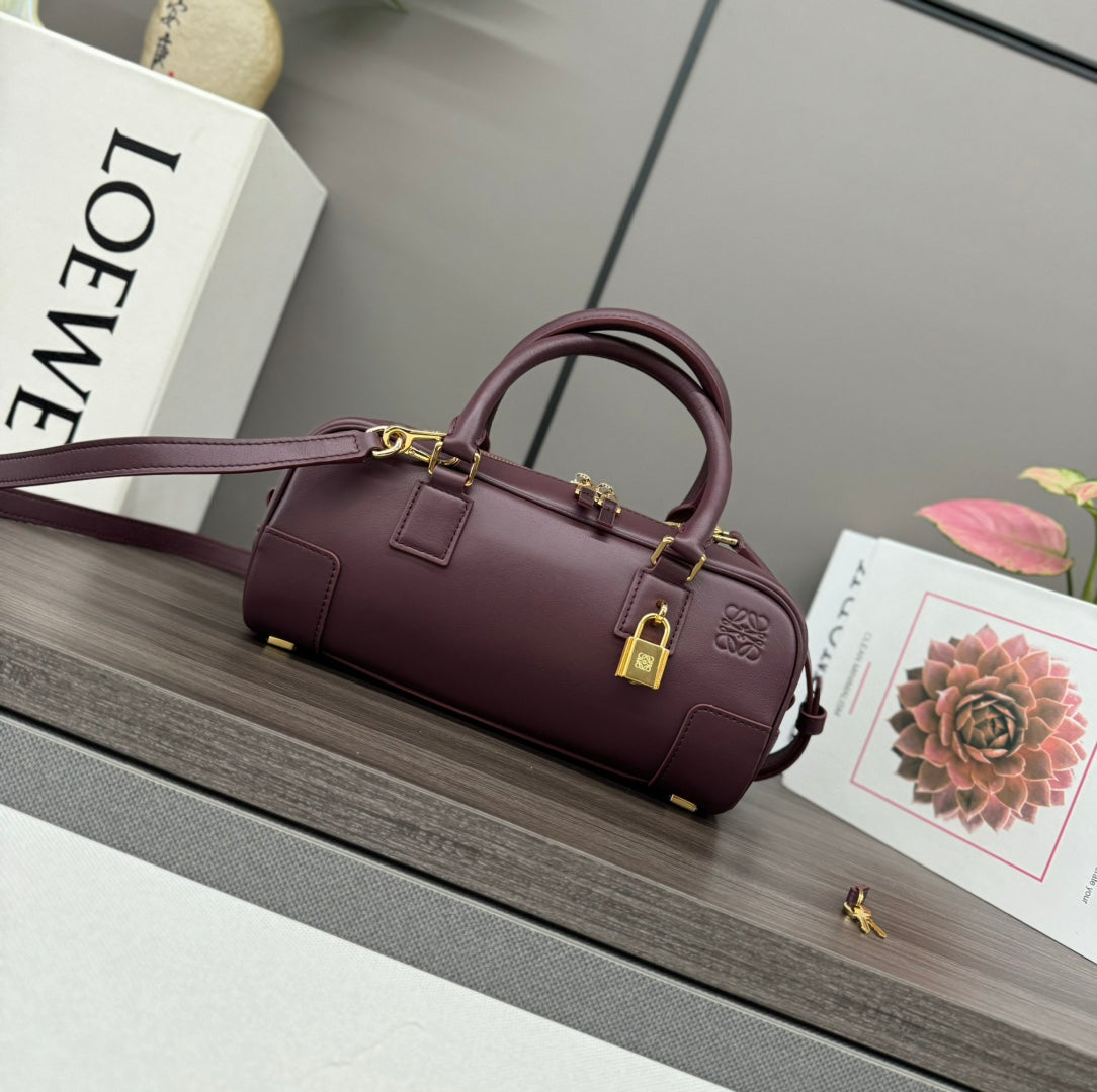 Loewe Mini Bowling Bag 23 Burgundy Calfskin 280618