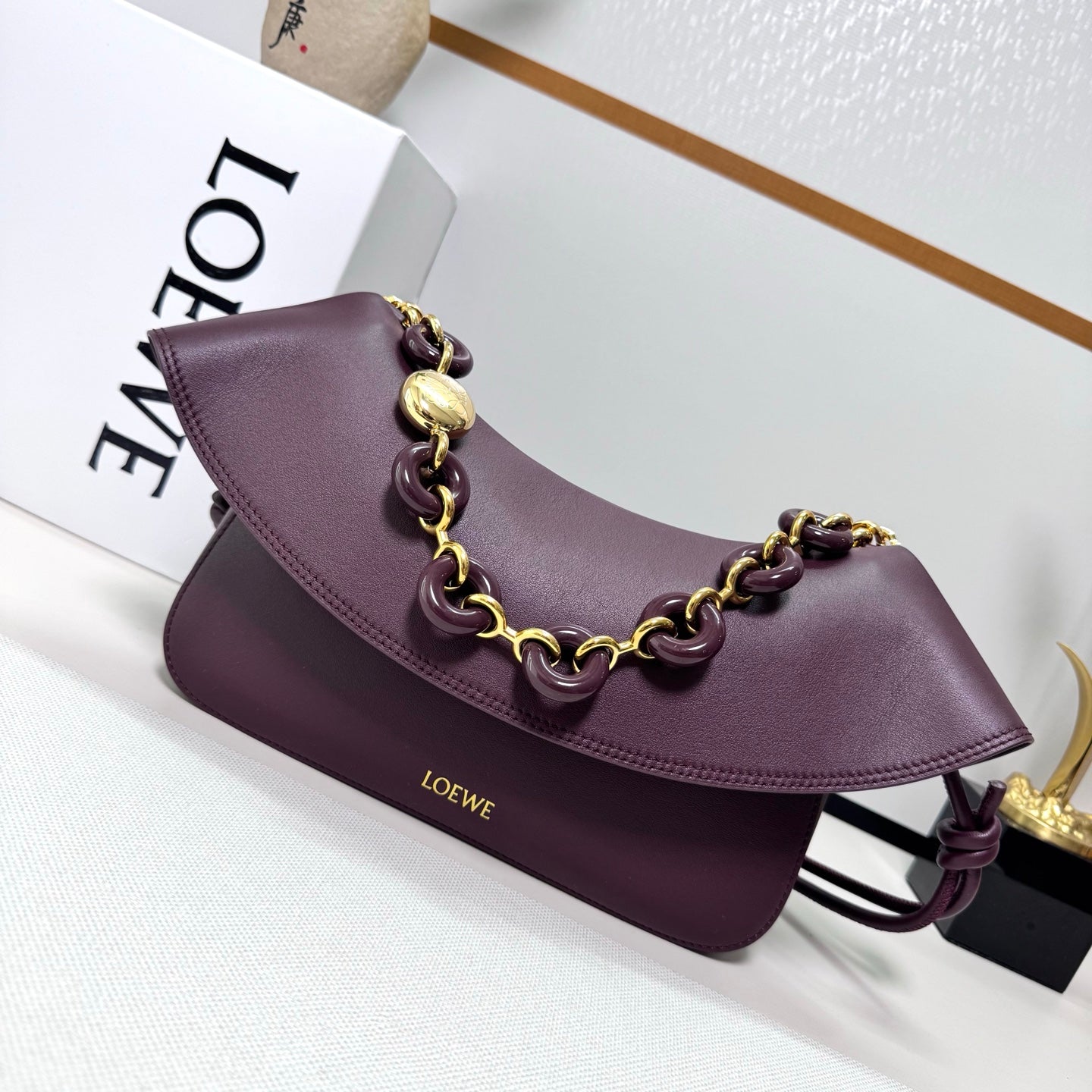 Loewe Ola Medium Bag Purple Calfskin 274677