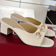 GC Horsebit Slide Ivory Cowhide 292403