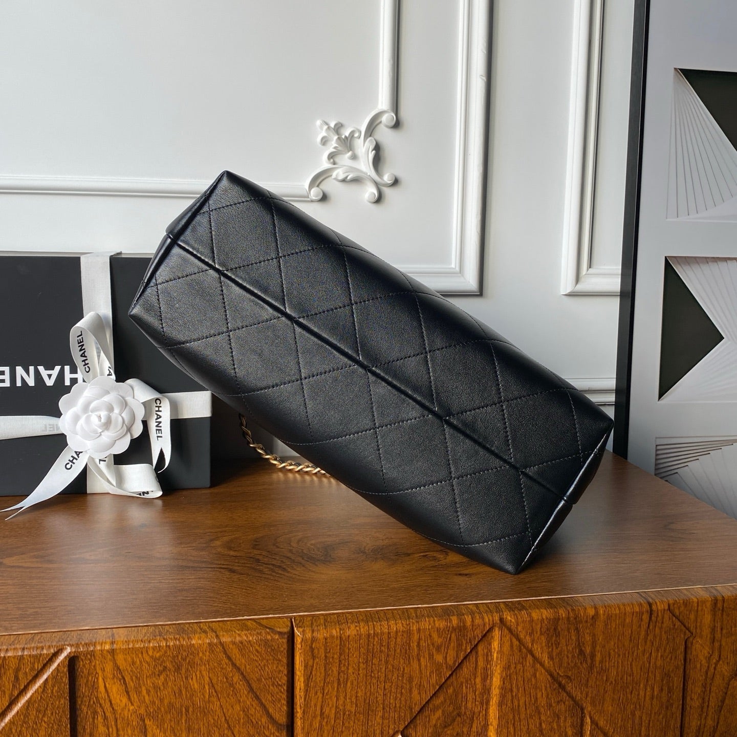 Chanel 2025 Hobo Bag 35cm Black Calfskin 318242