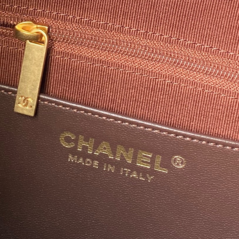 Chanel 2025 Hobo Bag 31cm Dark Brown Suede With Gold Hardware 320286