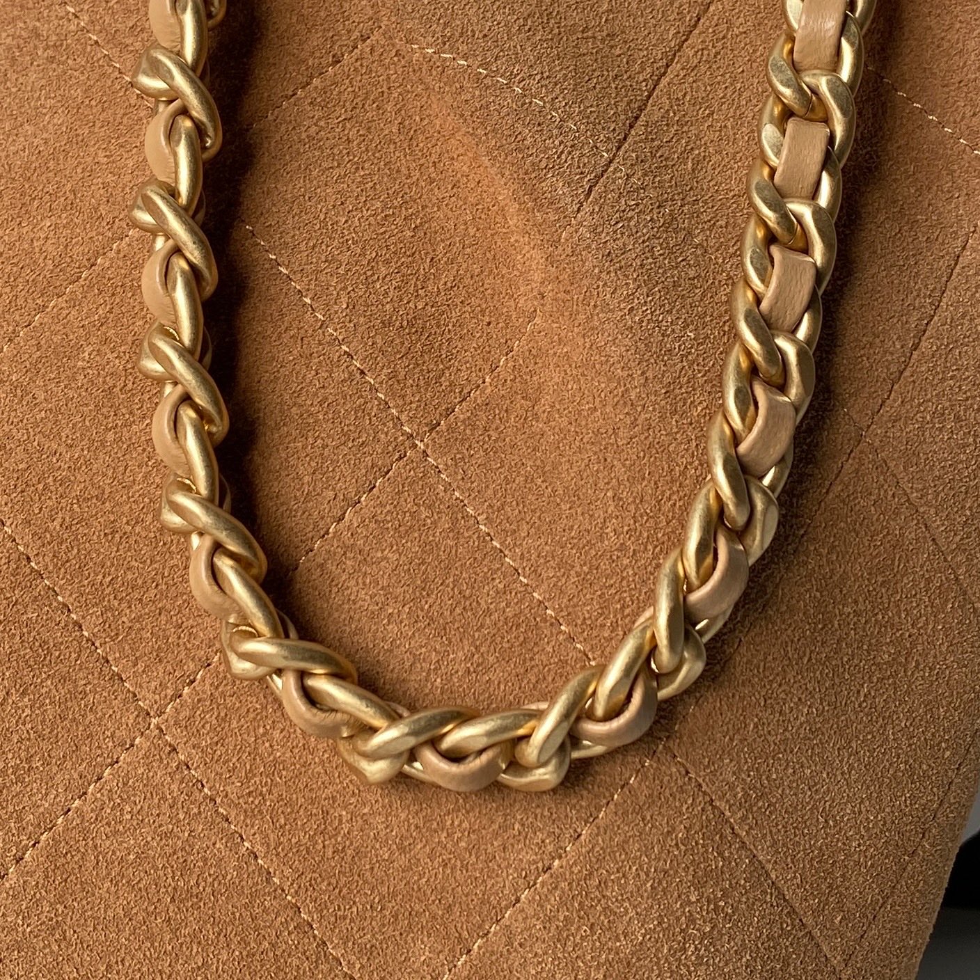 Chanel 2025 Hobo Bag 31cm Tan Suede With Gold Hardware 320287