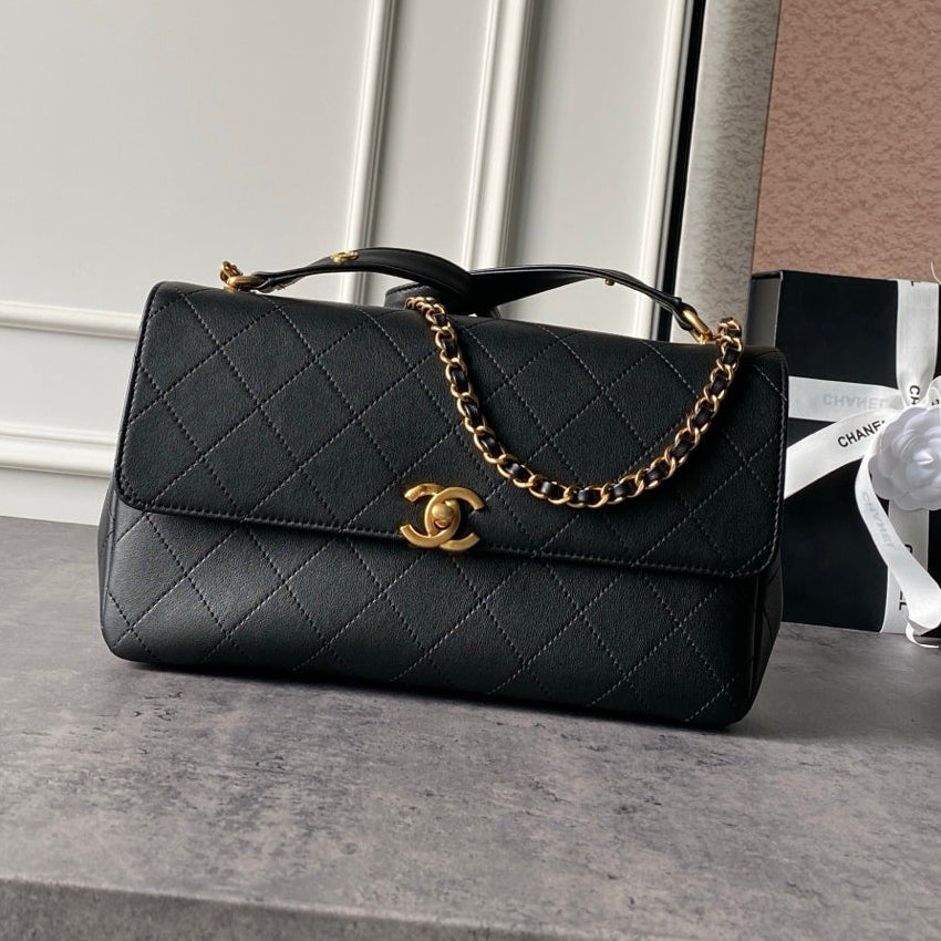 Chanel 2026 Flap Bag 29cm Black Calfskin with Gold Hardware