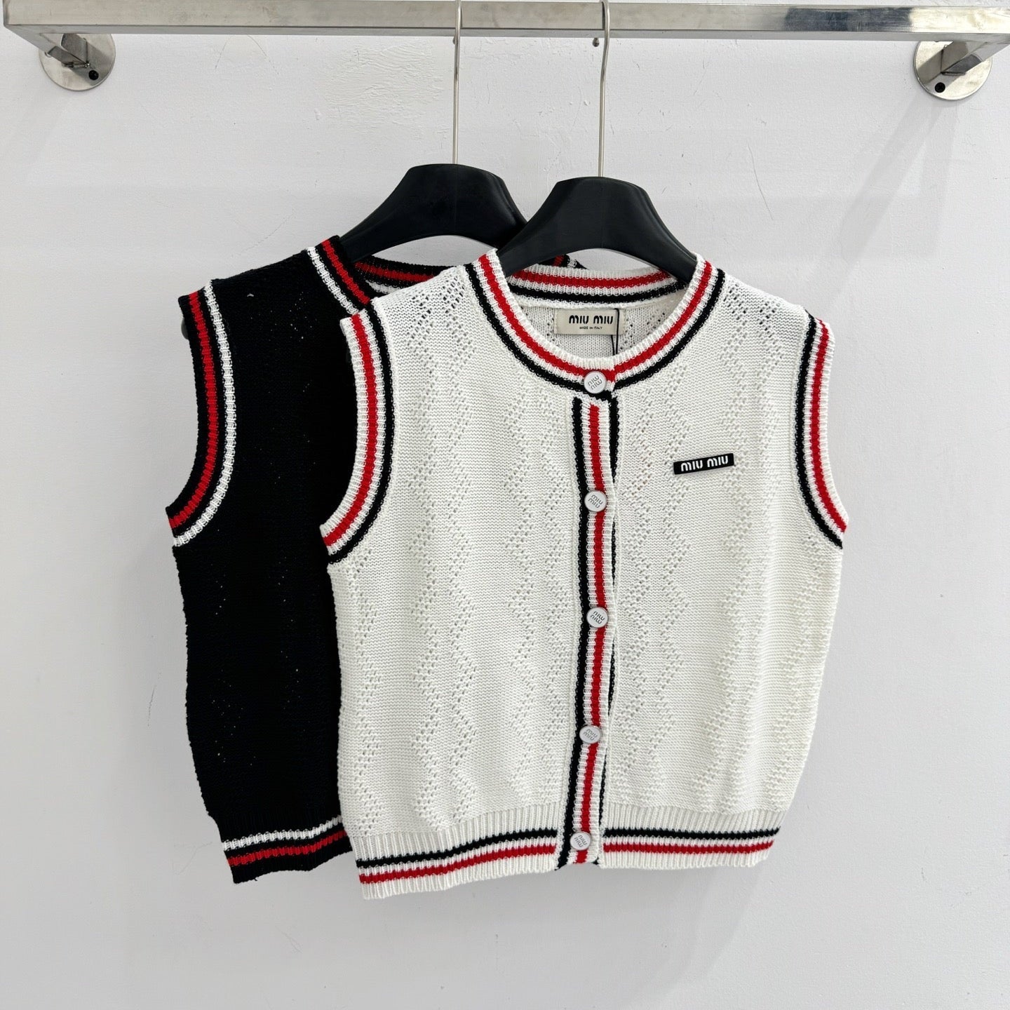 Miumiu 2026 Color-blocked Striped Knit Vest Wool Cashmere 179476