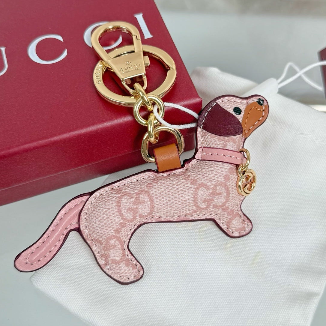 Gucci Dog-shaped  Light Pink Bag Charm