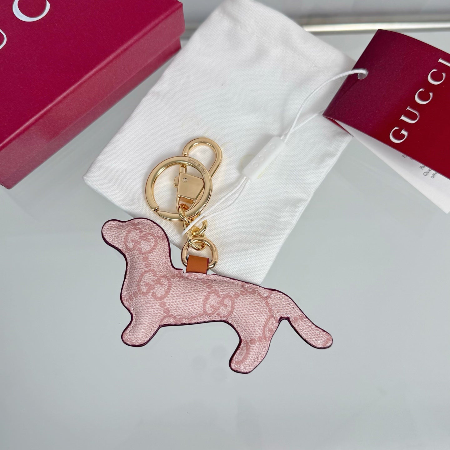 Gucci Dog-shaped  Light Pink Bag Charm
