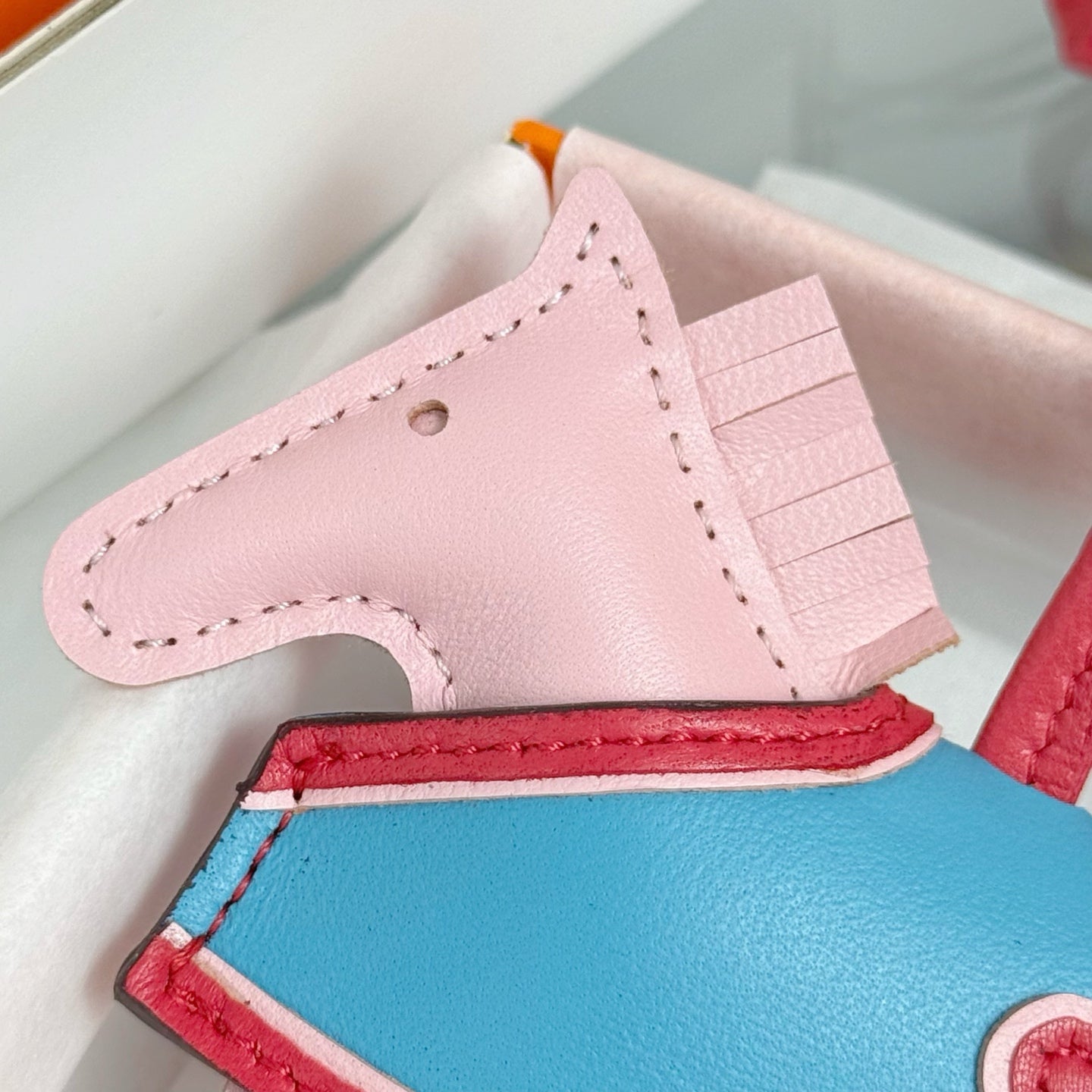 HM Rodeo Robeo Heart PM Charm Pink mix Blue Lambskin