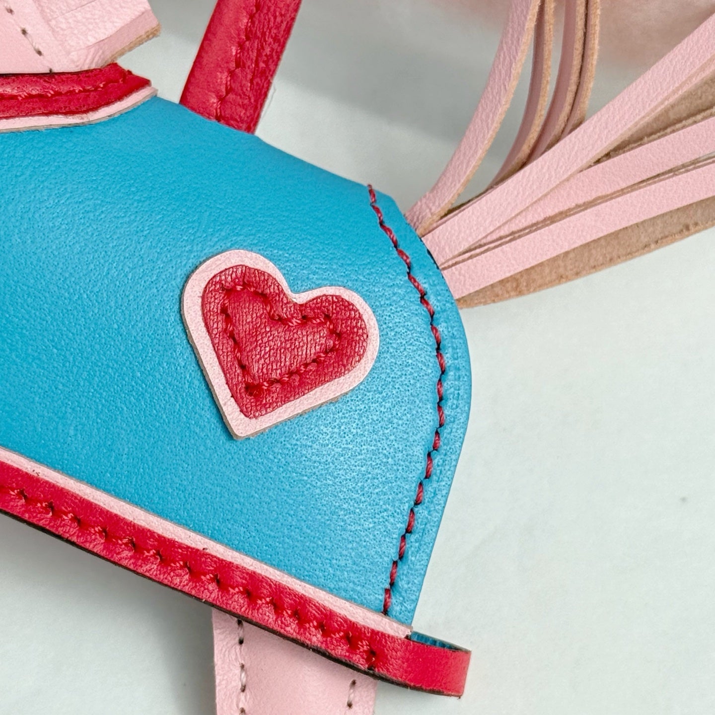 HM Rodeo Robeo Heart PM Charm Pink mix Blue Lambskin