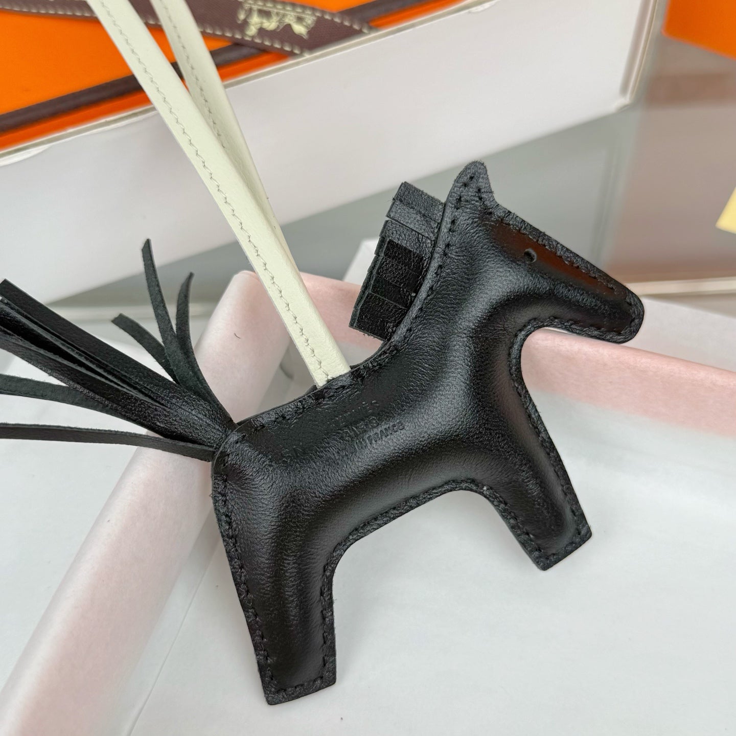 HM Rodeo Robeo Heart PM Charm Black mix Sky Blue Lambskin