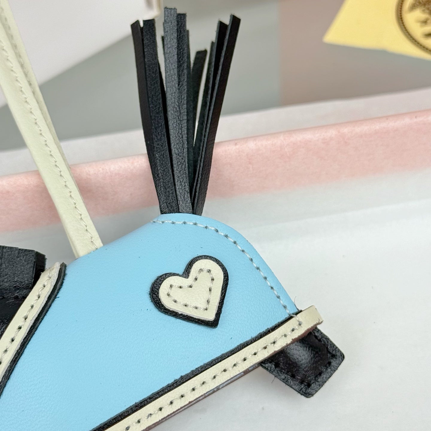 HM Rodeo Robeo Heart PM Charm Black mix Sky Blue Lambskin