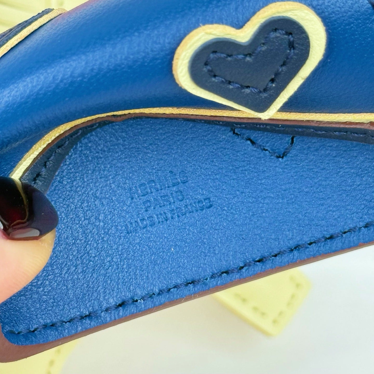 HM Rodeo Robeo Heart PM Charm Light Yellow mix Blue Lambskin