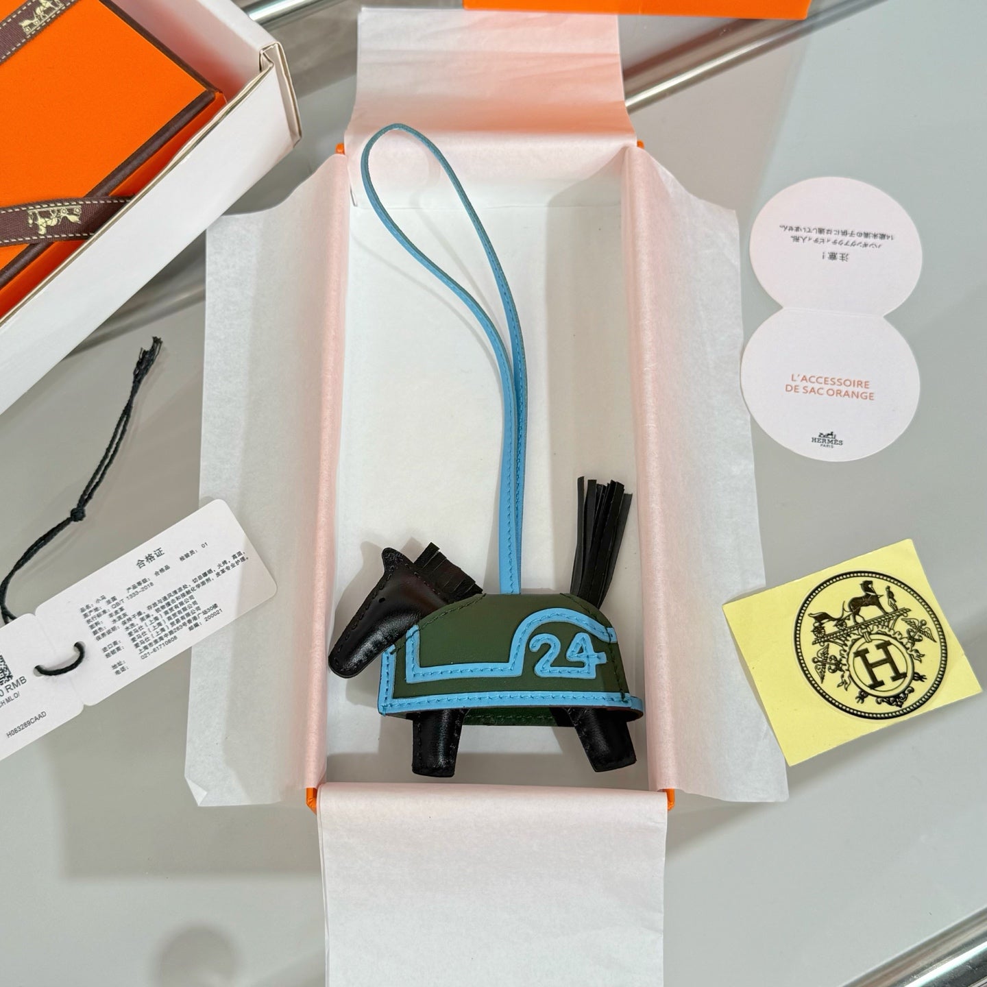 HM Rodeo Robeo 24 PM Charm Black mix Mangrove Green Lambskin