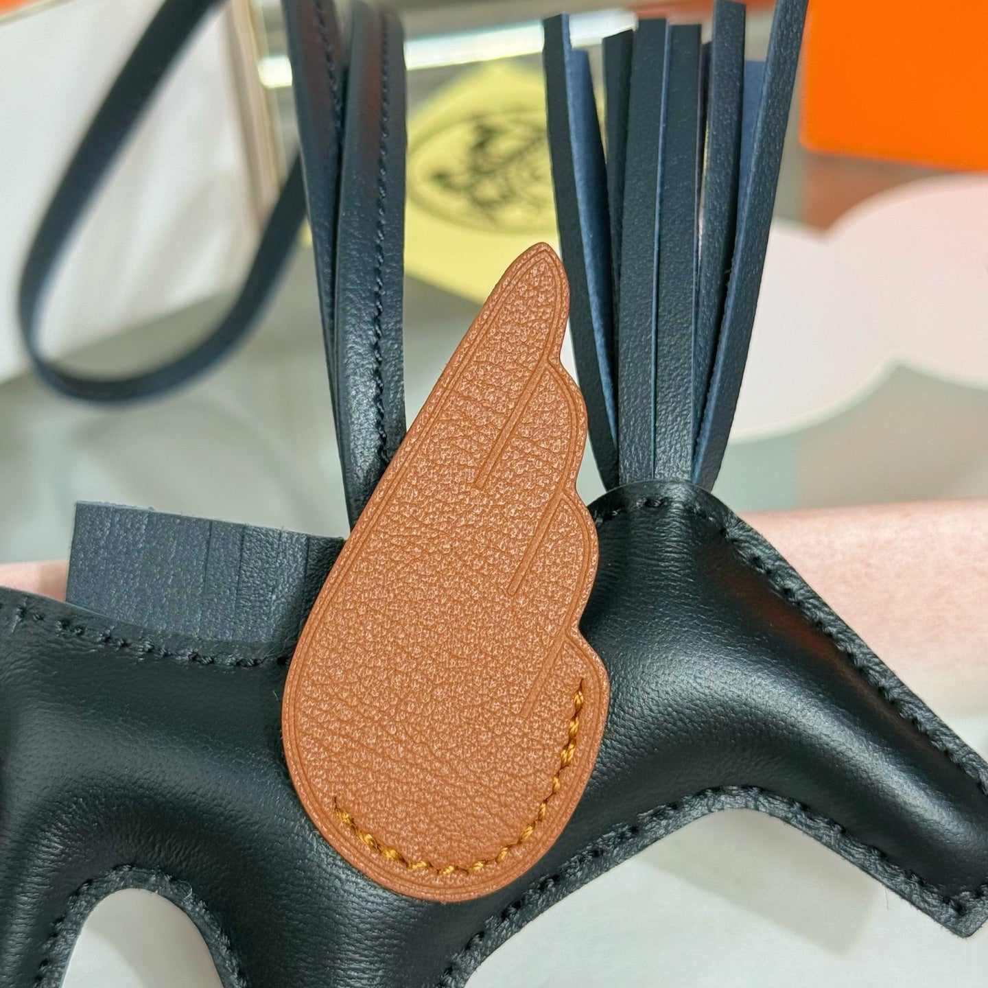 HM Rodeo Pegase PM Charm Black mix Brown Lambskin