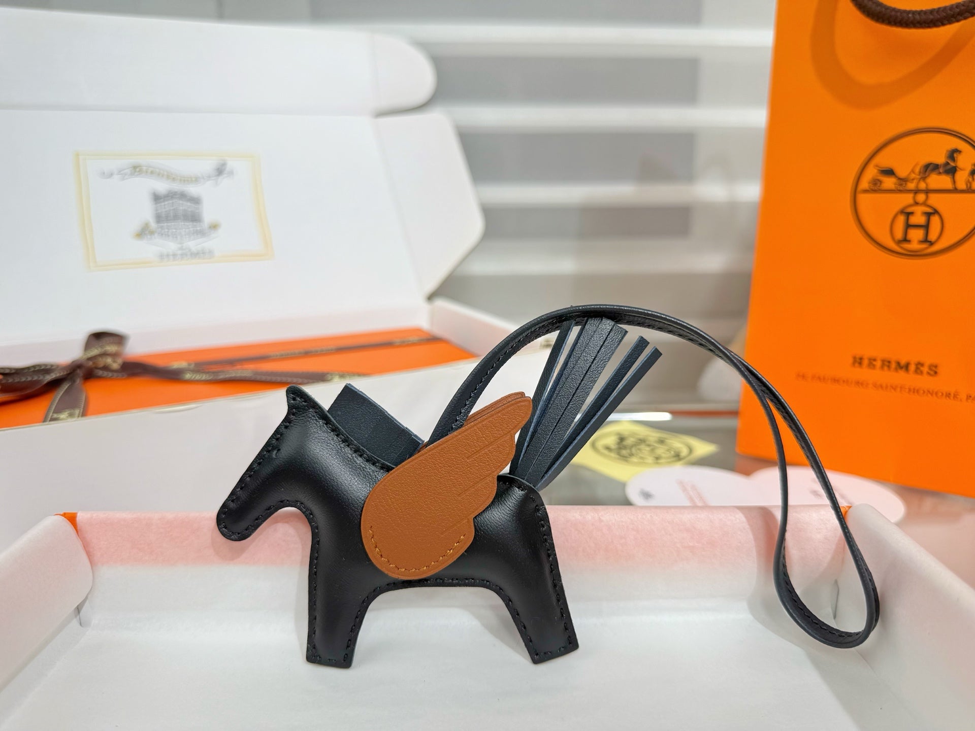 HM Rodeo Pegase PM Charm Black mix Brown Lambskin