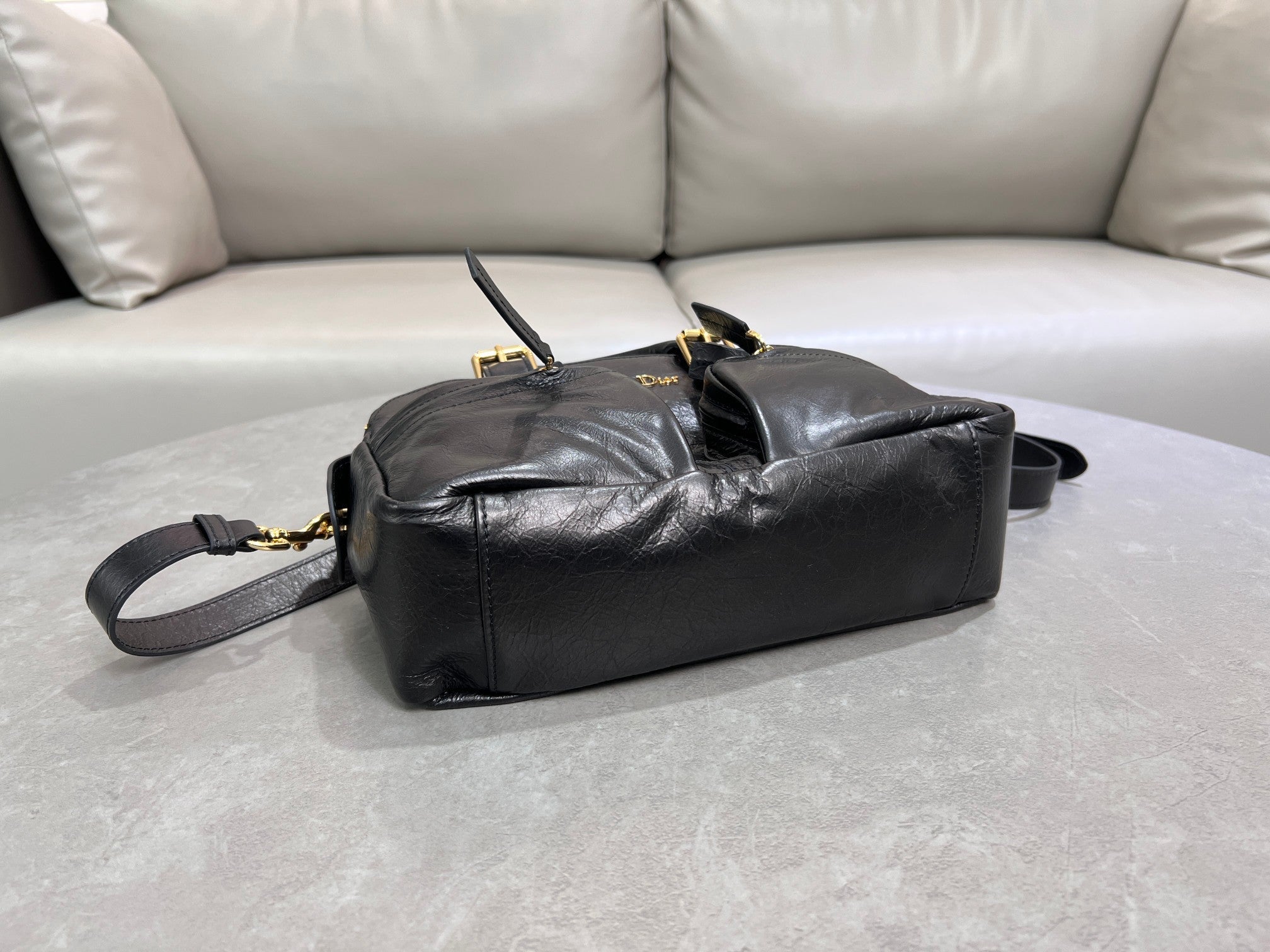 Dior 2026 Grand Tour Bowling Bag 28cm Black Calfskin